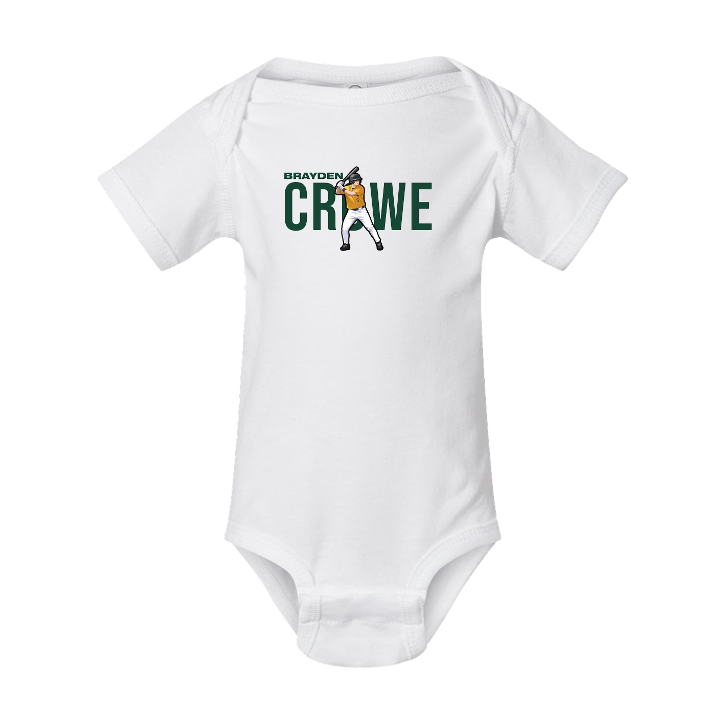 Baby Onesie — Player Name in White
