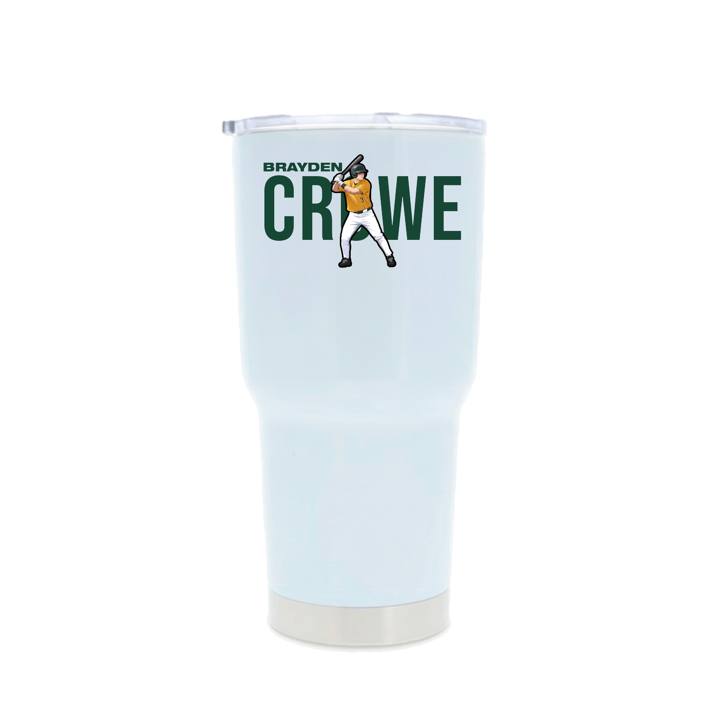 30oz Stainless Steel Tumbler — Player Name in White