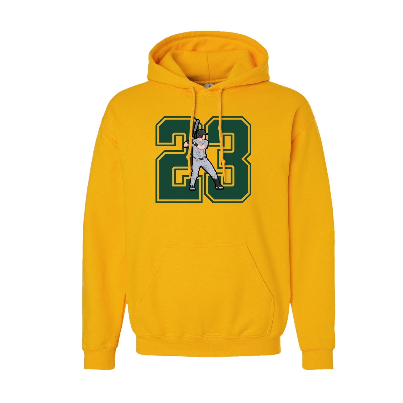 Youth Hoodie — Number in Gold