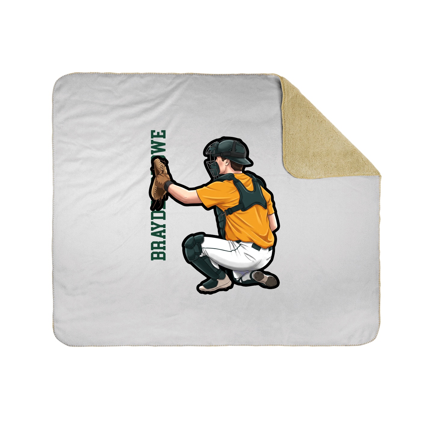 Throw Blanket — Name Vertical in White