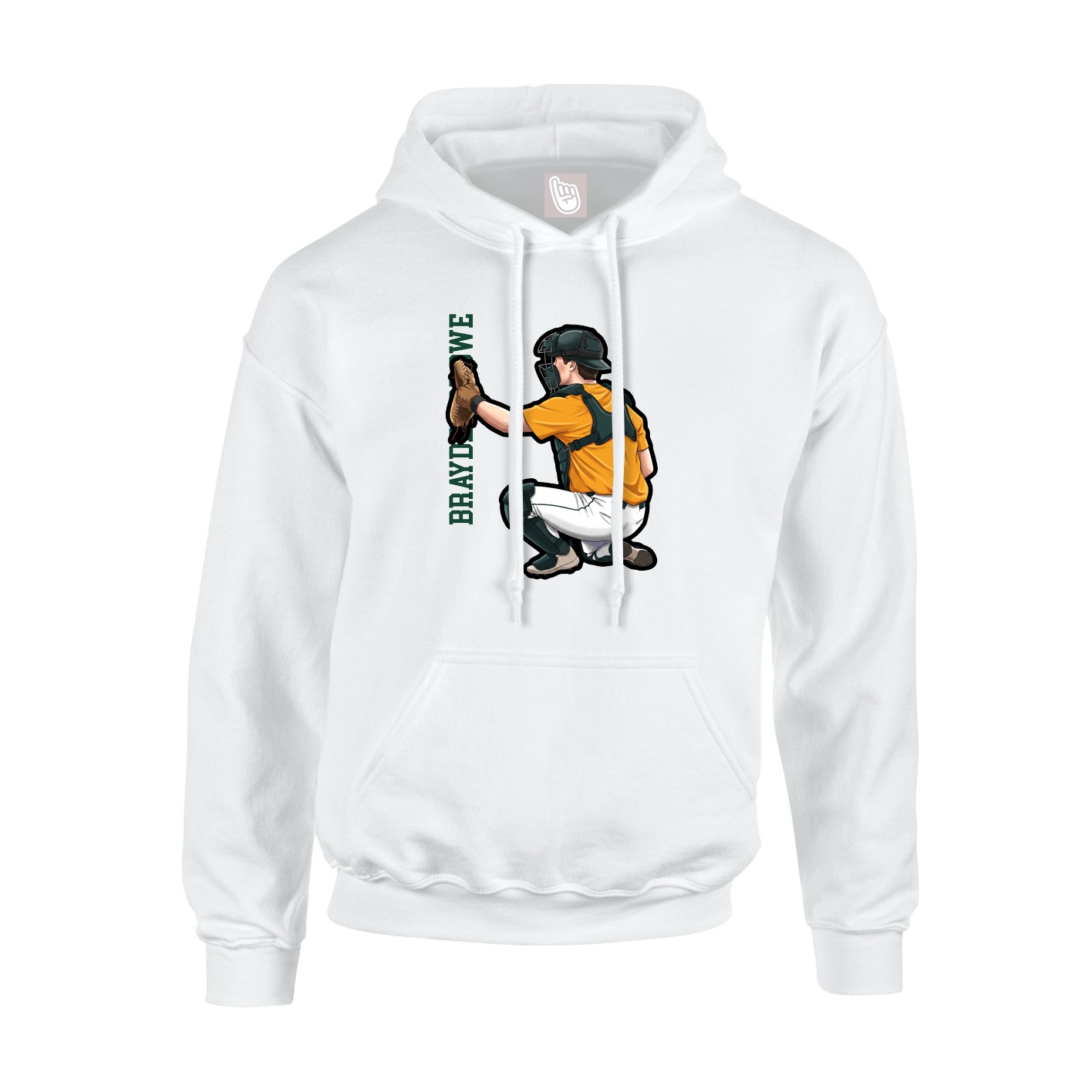Hoodie — Name Vertical in White