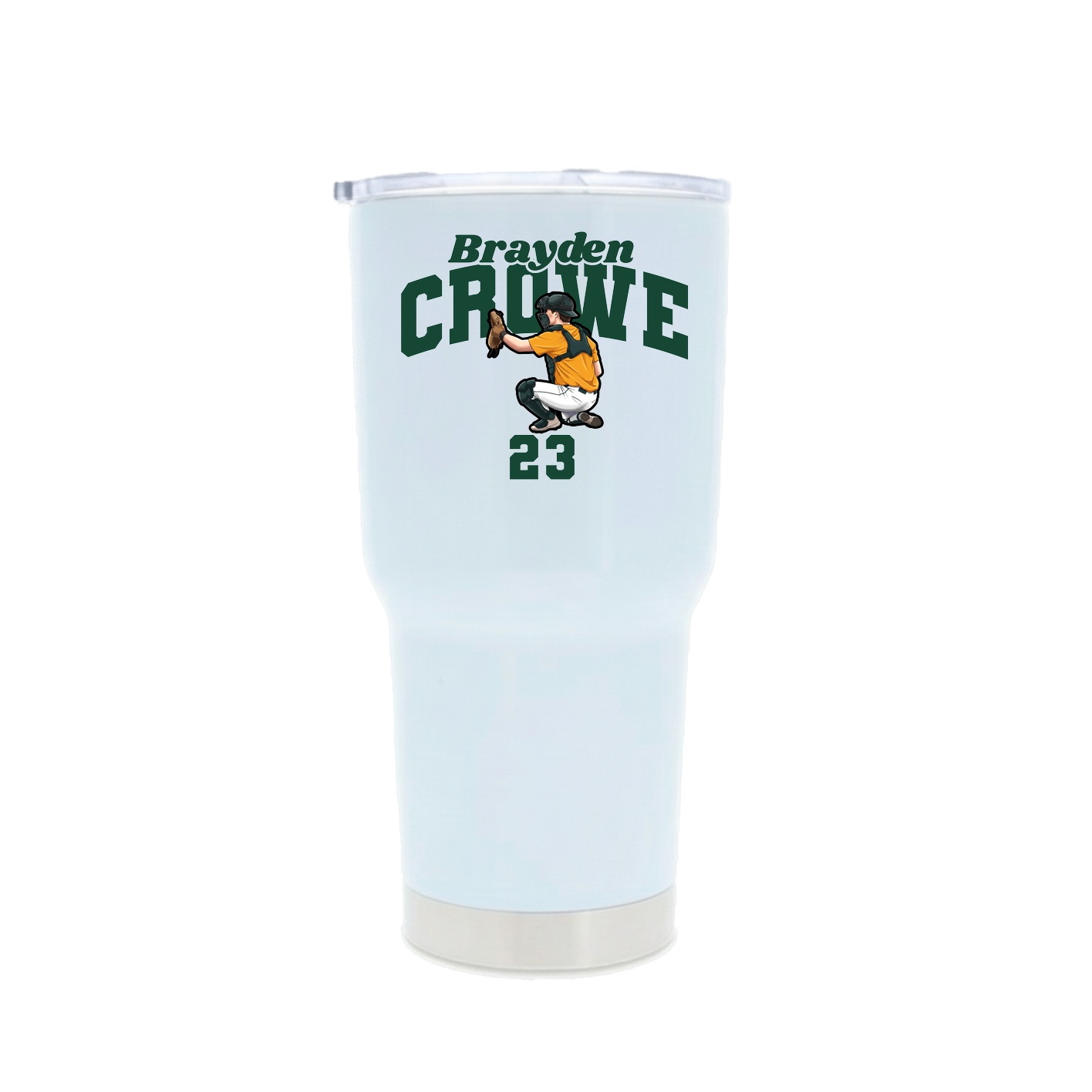 30oz Stainless Steel Tumbler — Signature Arch in White