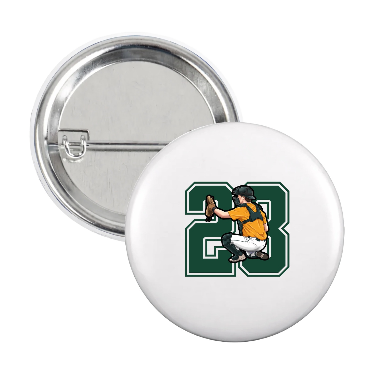 Game Day Button — Number in White