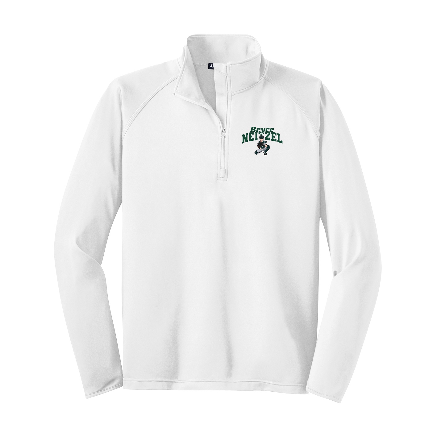 Q-Zip Pullover — Signature Arch in White