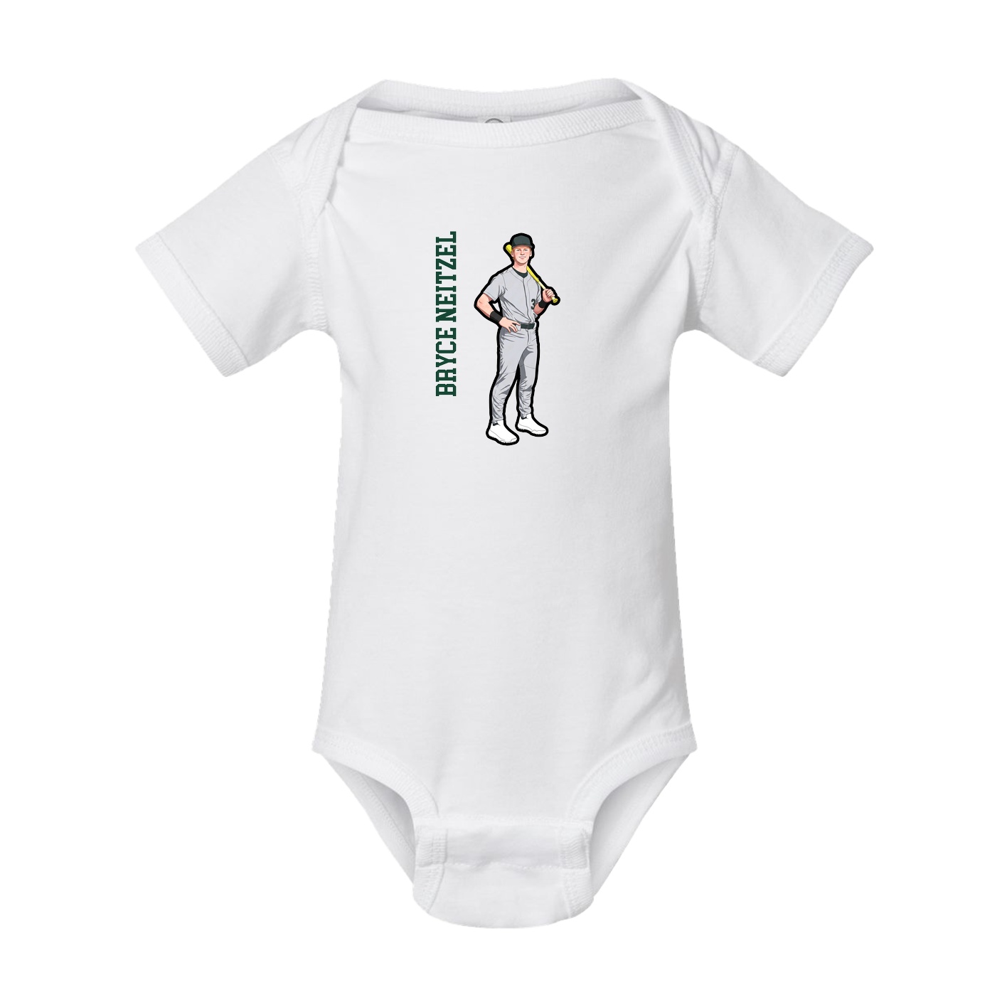 Baby Onesie — Name Vertical in White