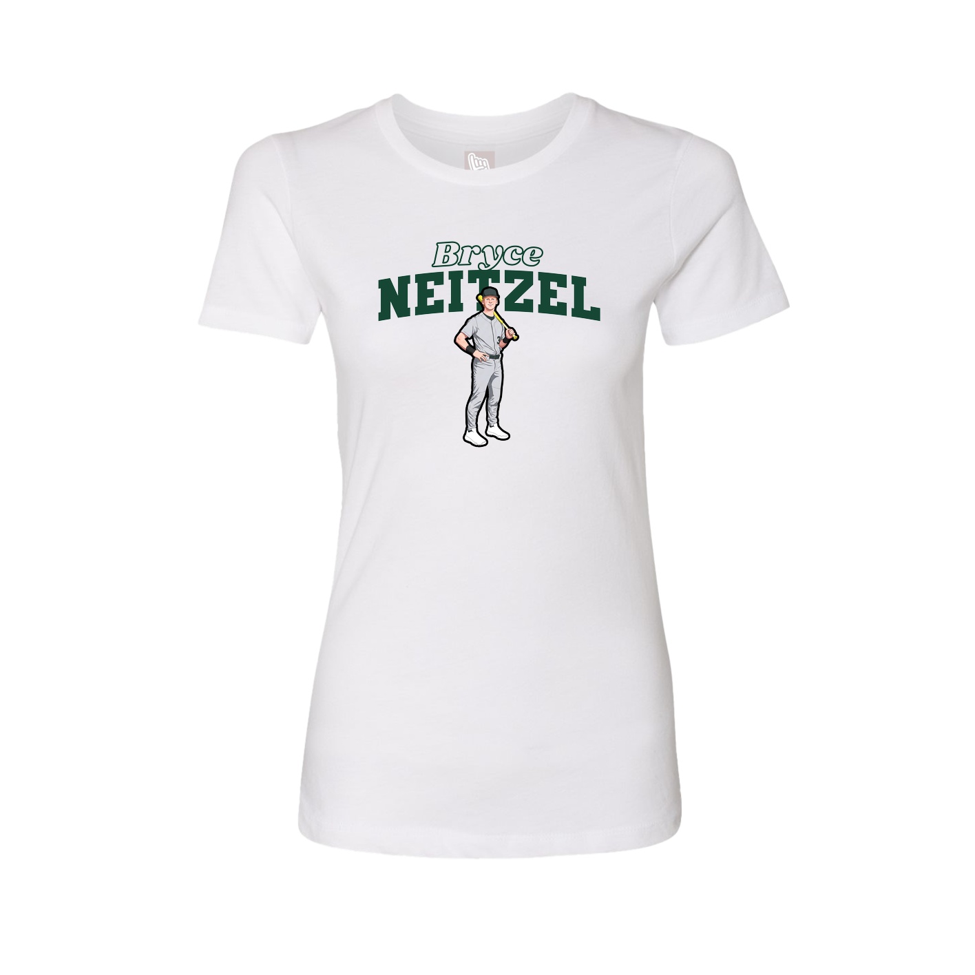 Womens Tee — Name Arch in White