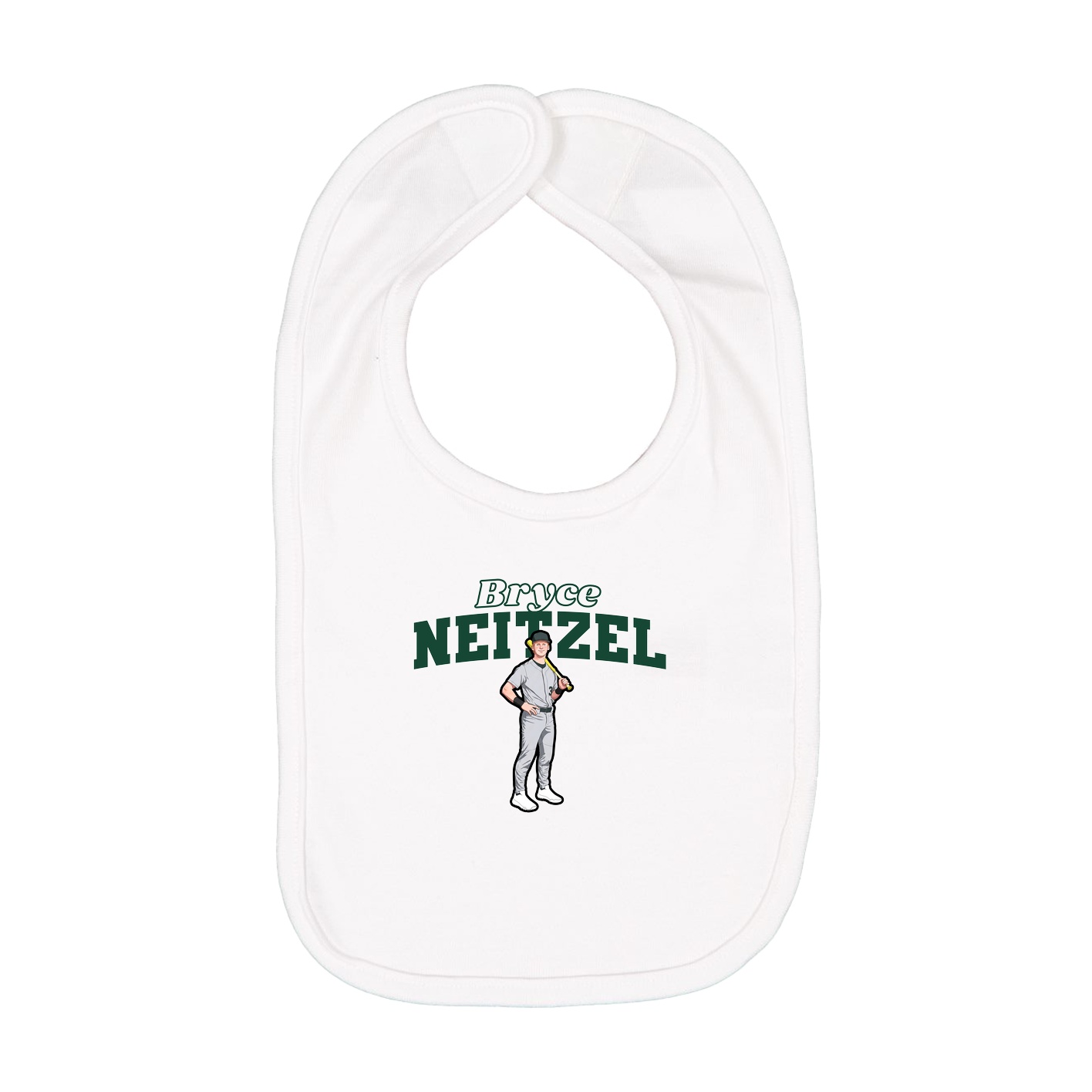 Infant Bib — Name Arch in White