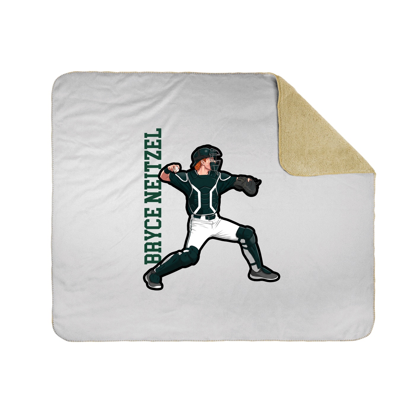 Throw Blanket — Name Vertical in White