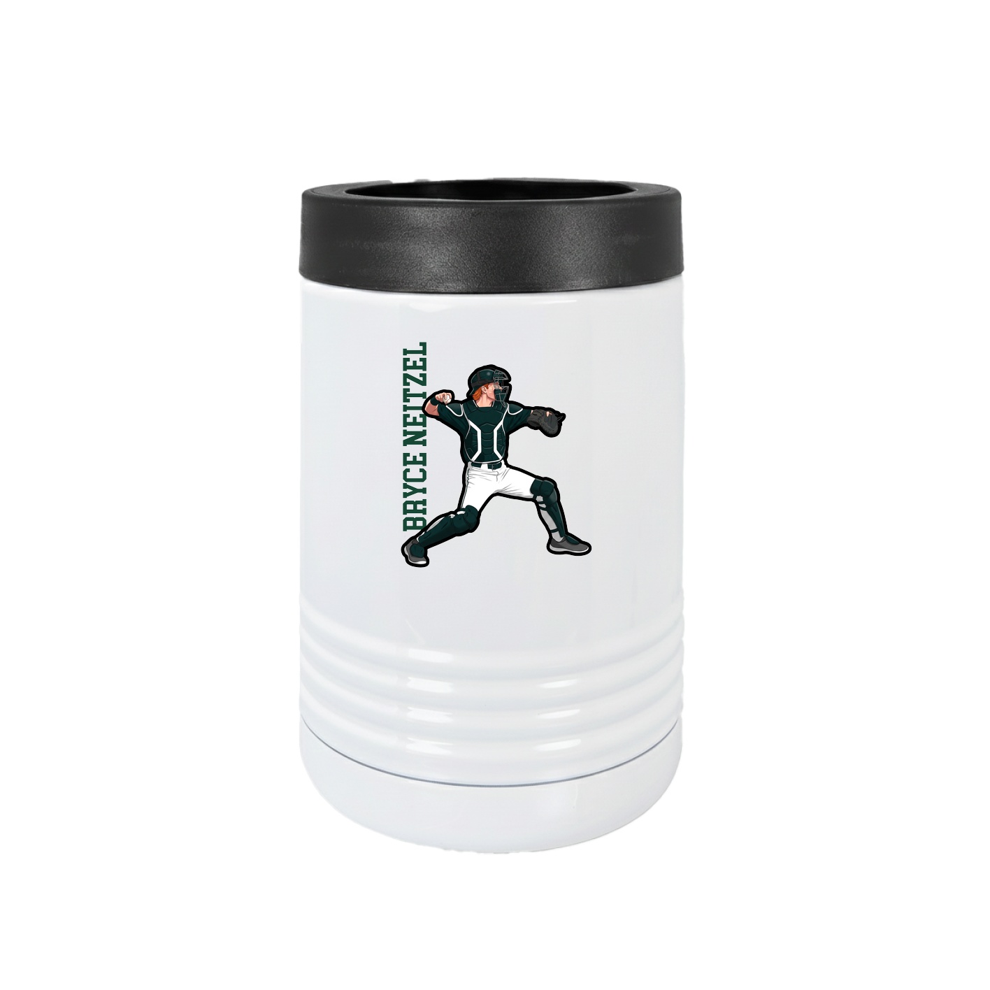 Beverage Holder — Name Vertical in White