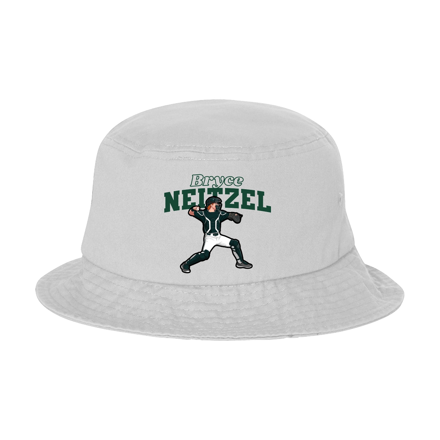 Bucket Cap — Name Arch in White