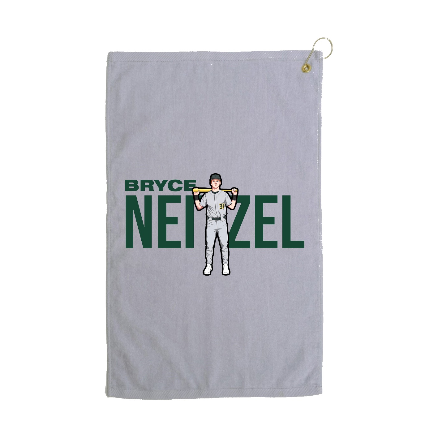 Golf Towel — Player Name in Grey