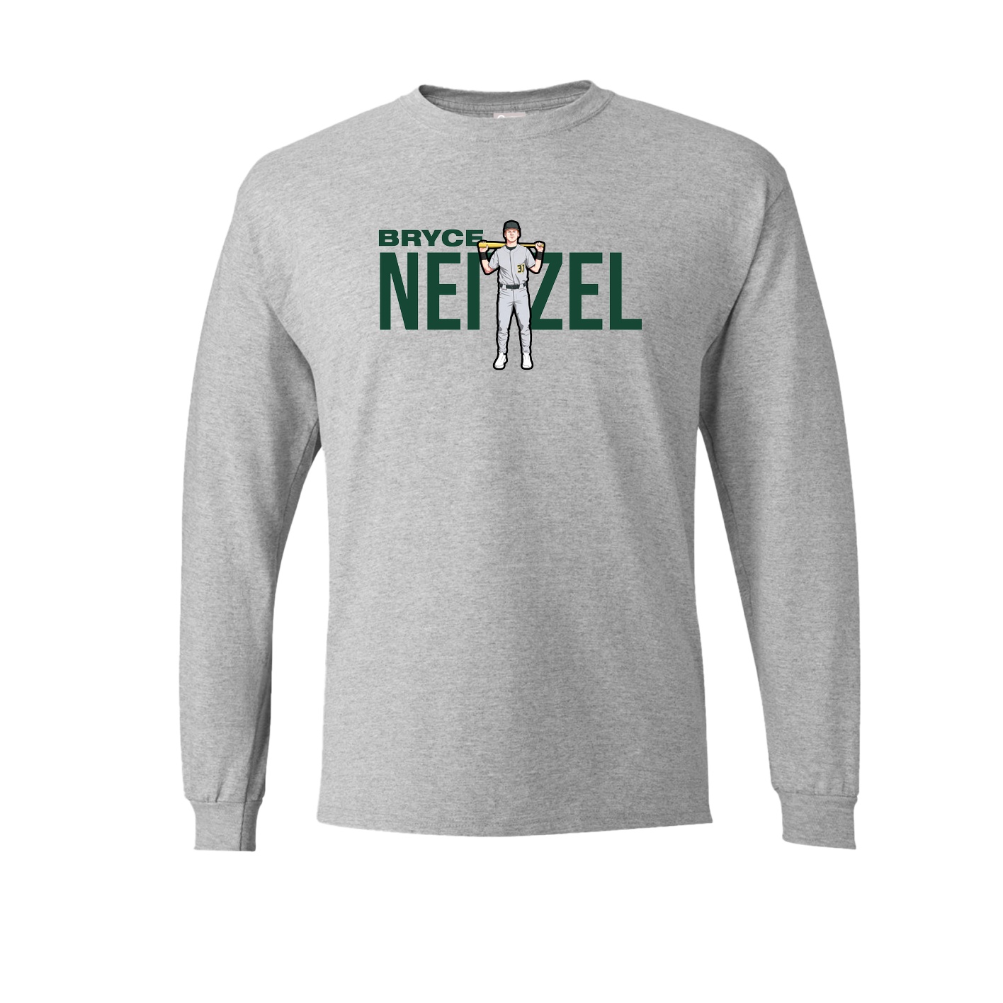 Long Sleeve Tee — Player Name in Grey