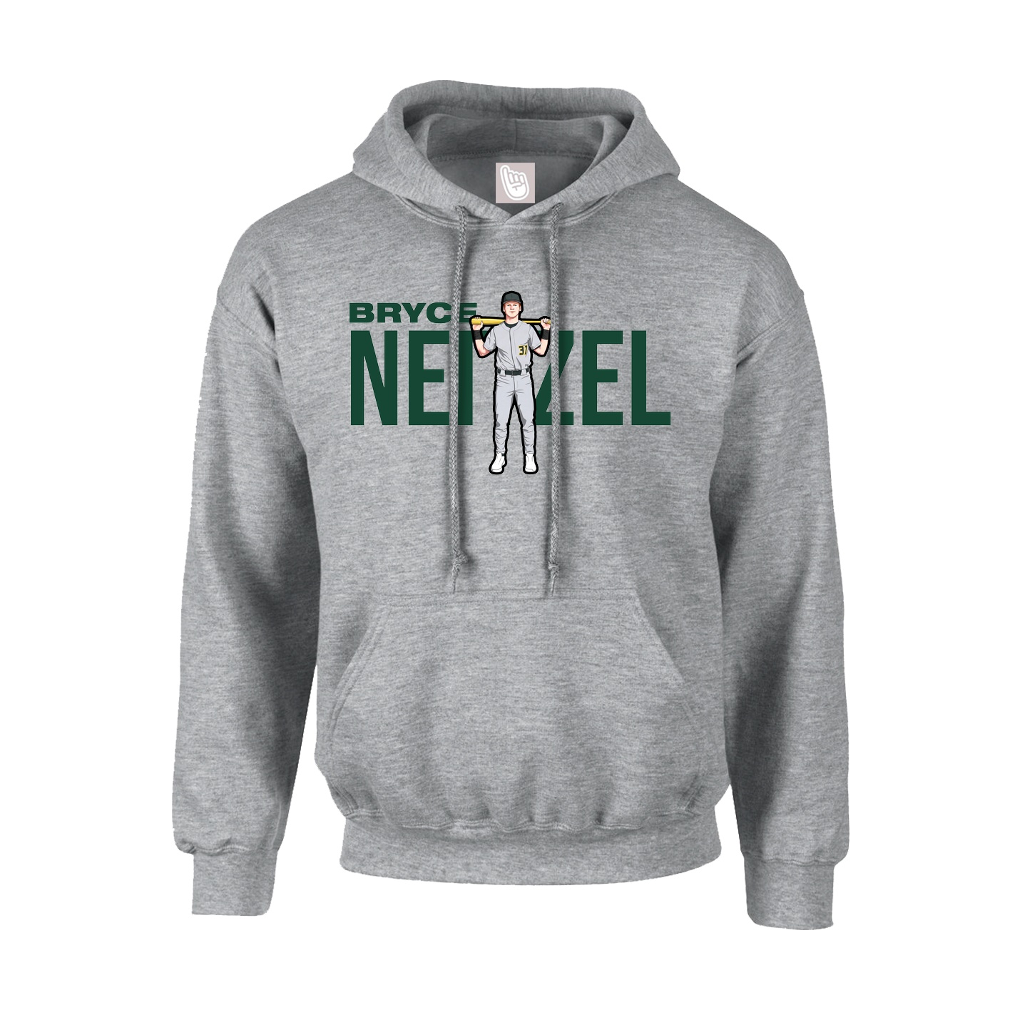 Hoodie — Player Name in Grey