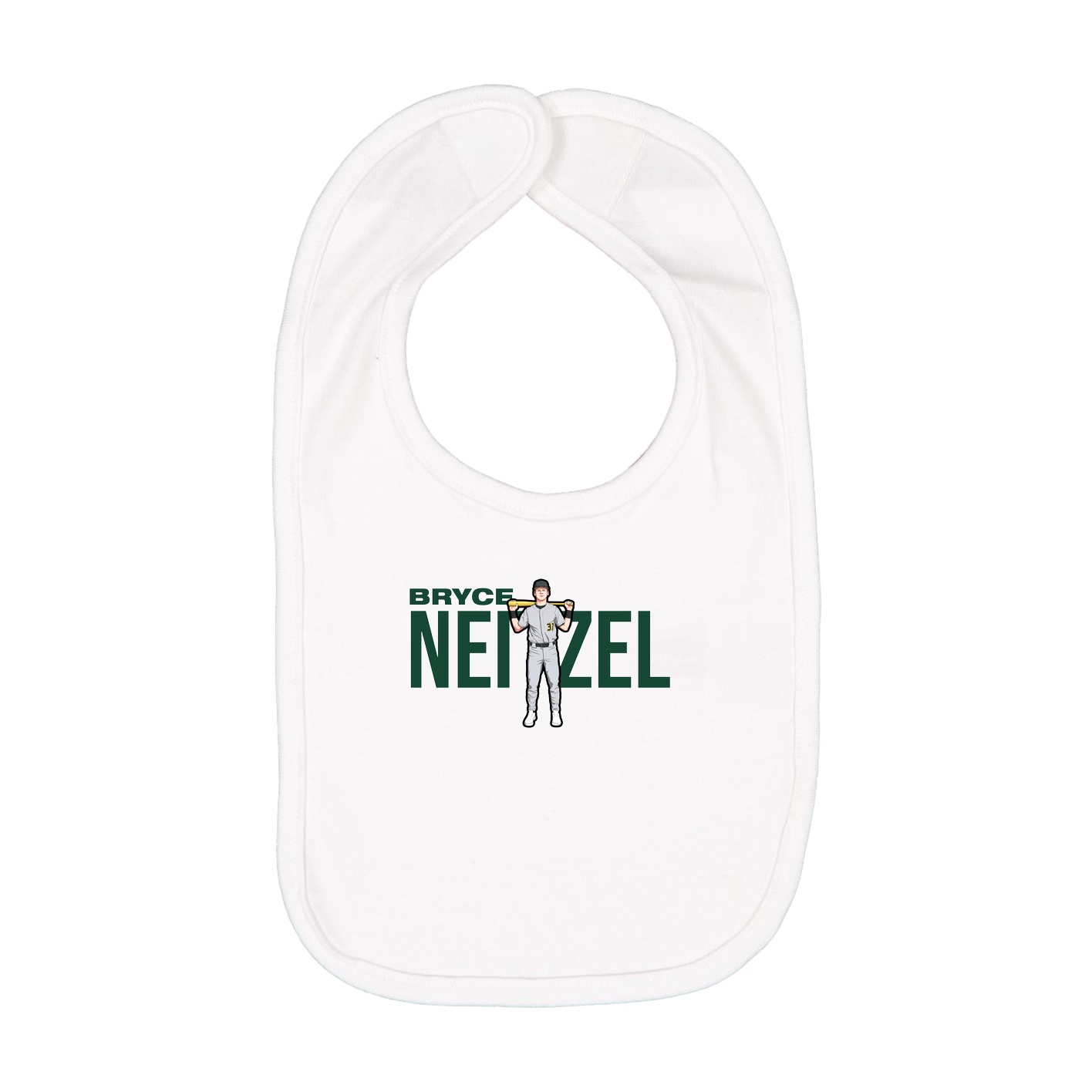 Infant Bib — Player Name in White