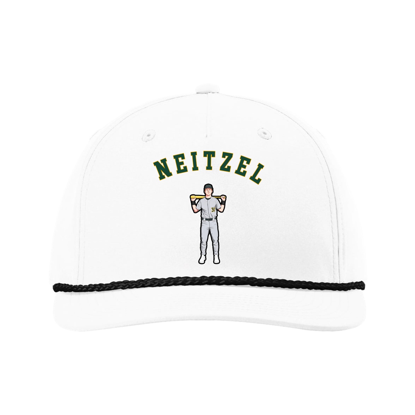 Five-Panel Classic Rope Cap — Shirsey Arch in White
