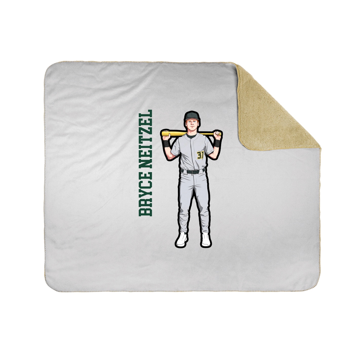 Throw Blanket — Name Vertical in White