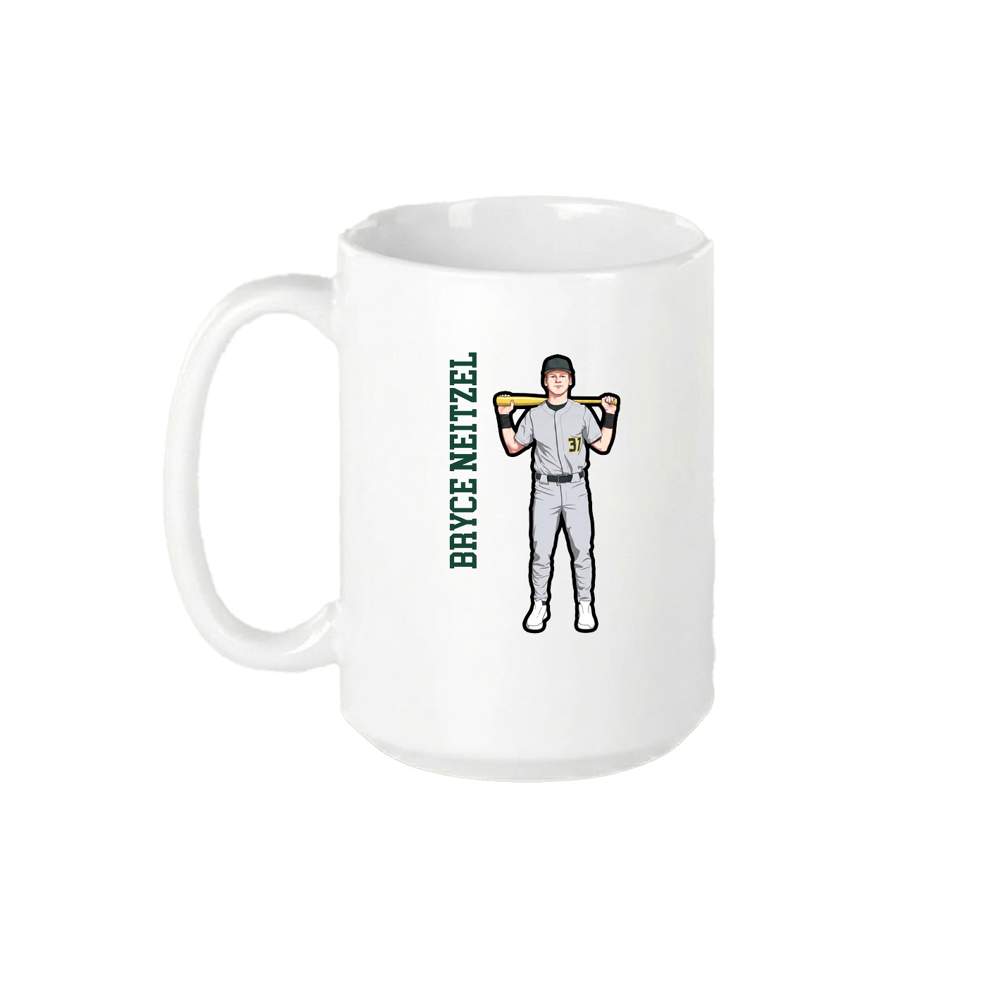 15oz Coffee Mug — Name Vertical in White
