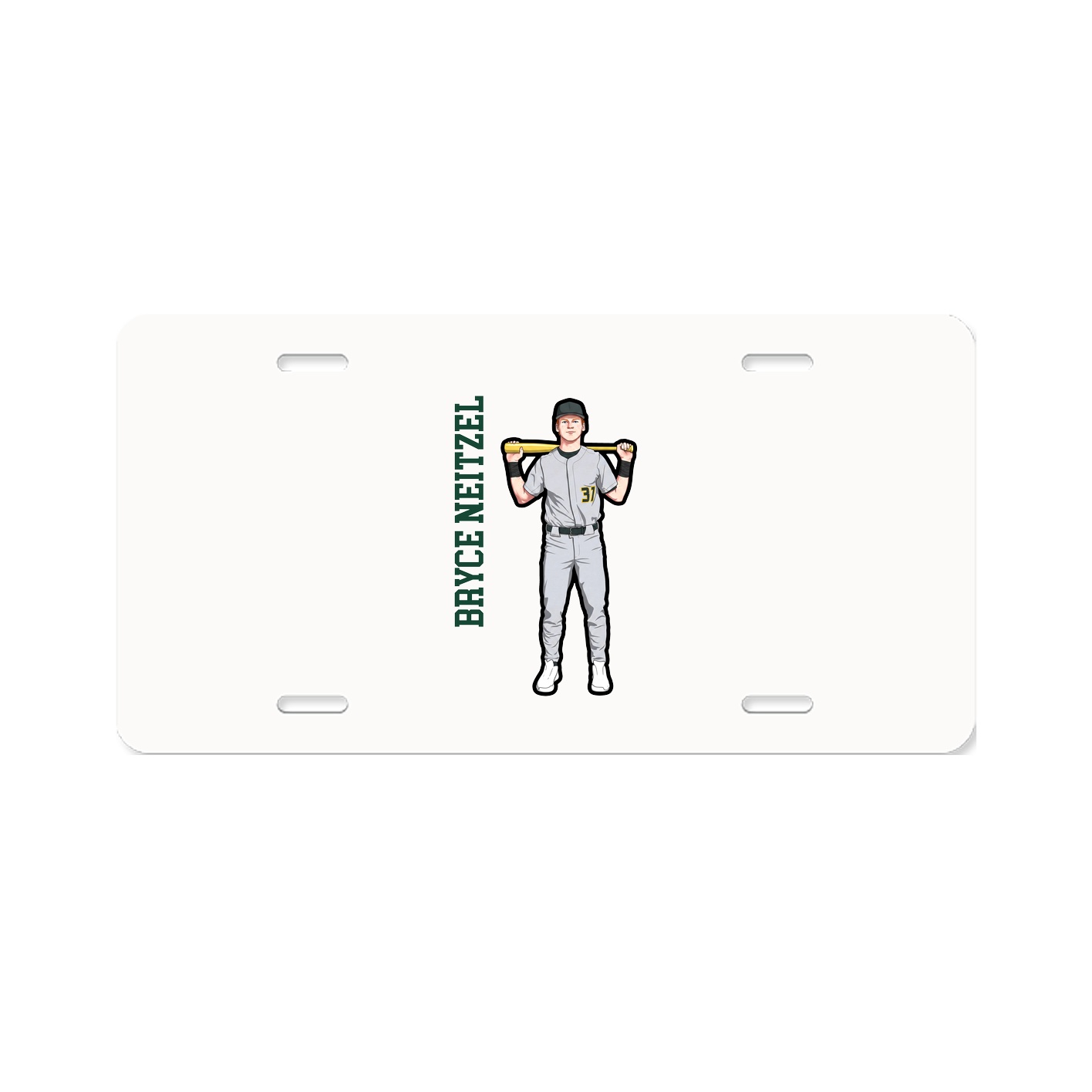 License Plate — Name Vertical in Classic