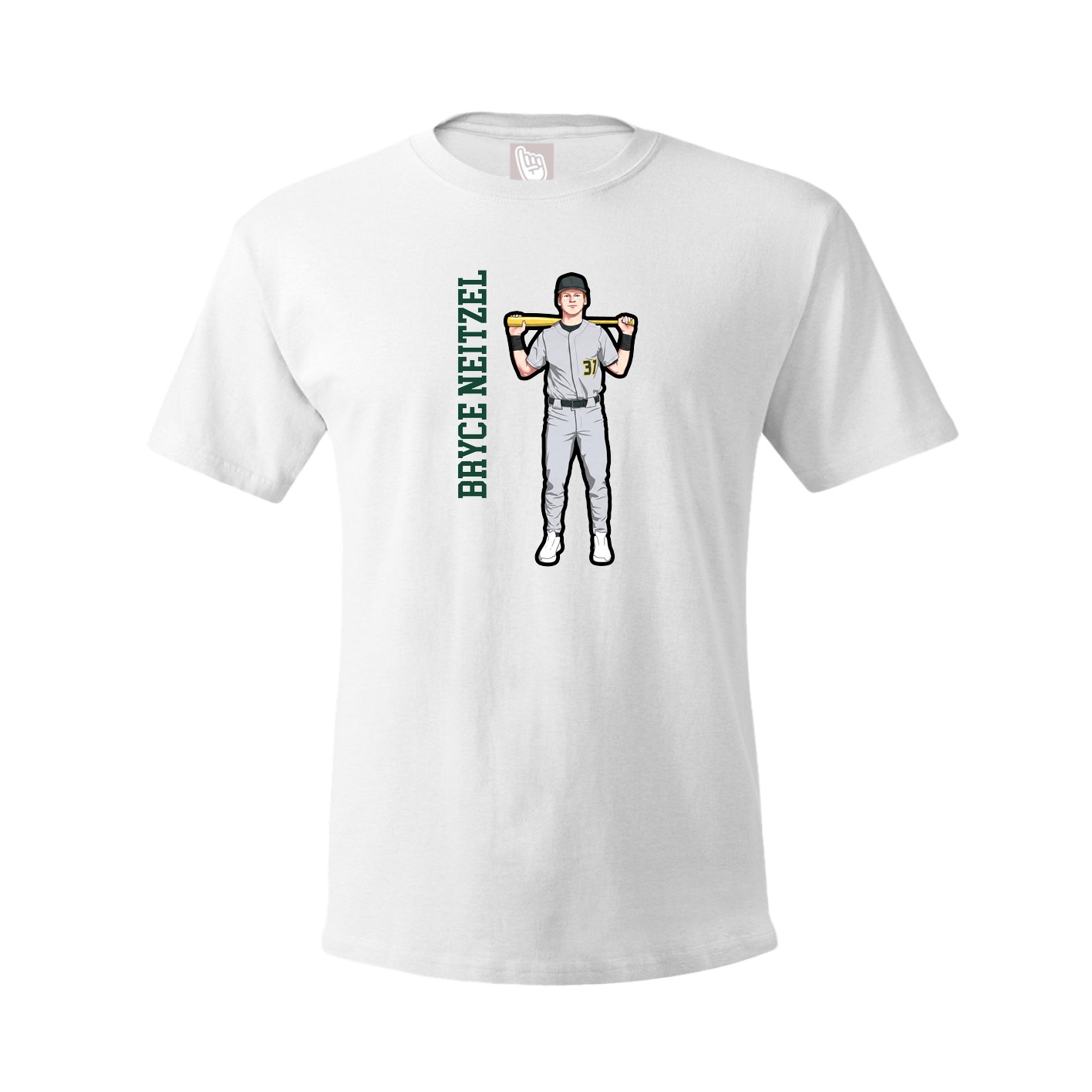 Tee — Name Vertical in White