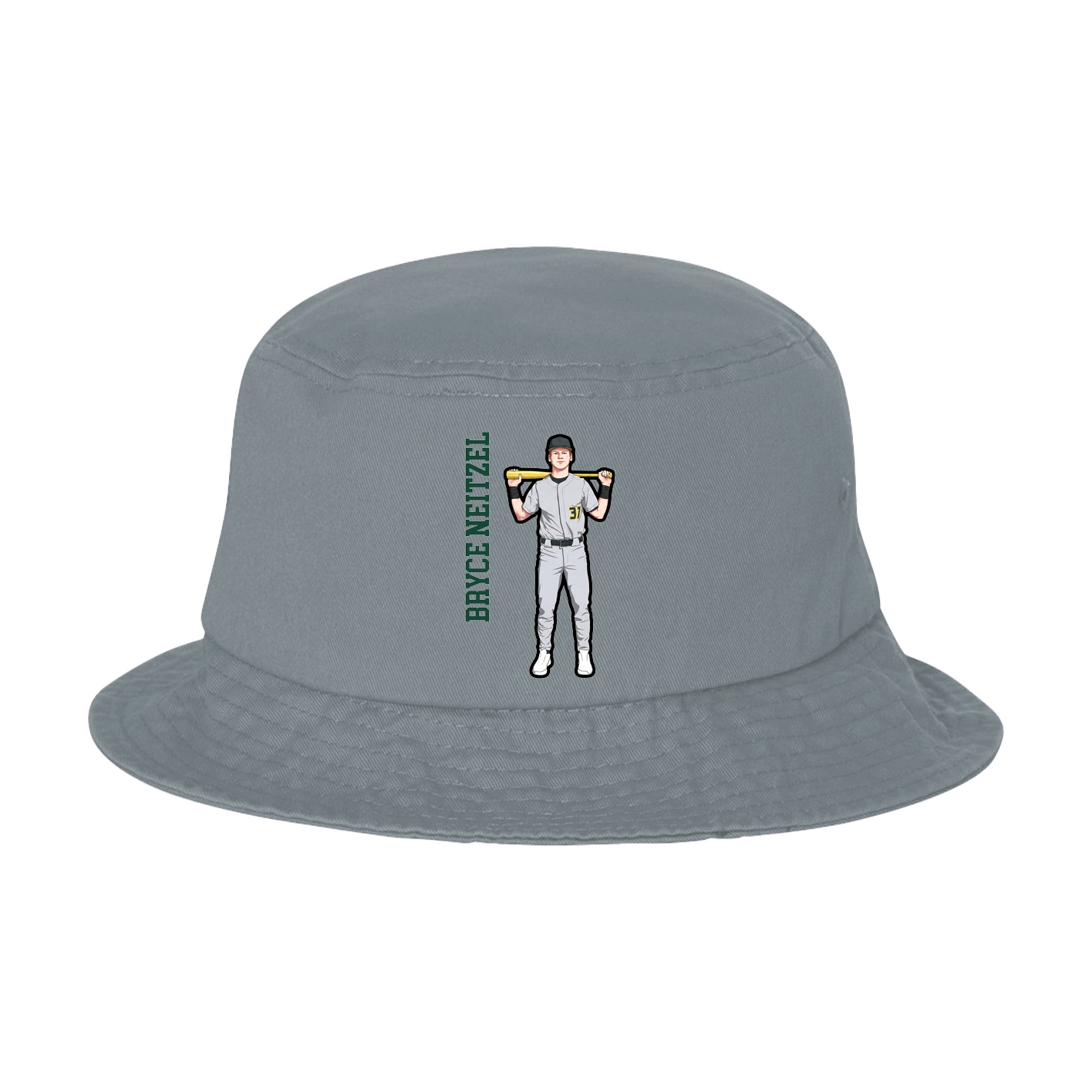 Bucket Cap — Name Vertical in Grey