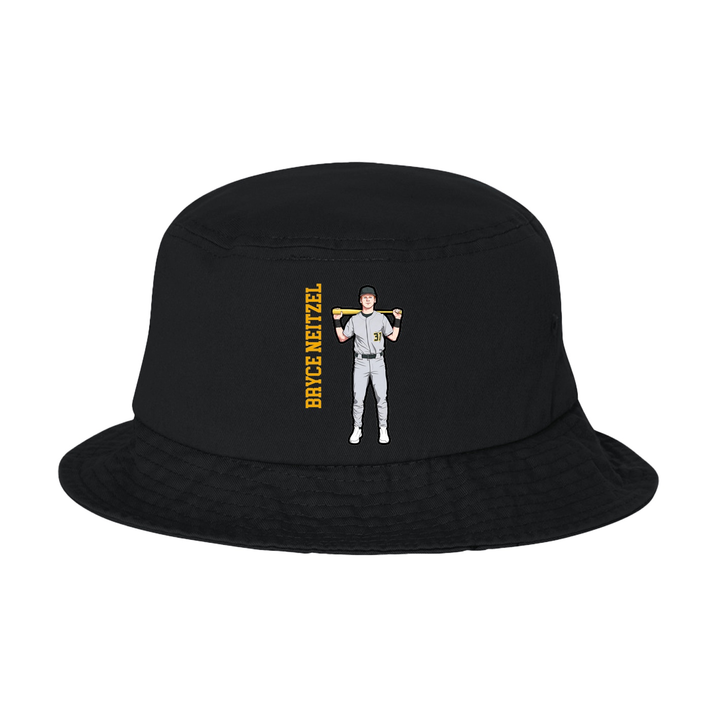 Bucket Cap — Name Vertical in Black