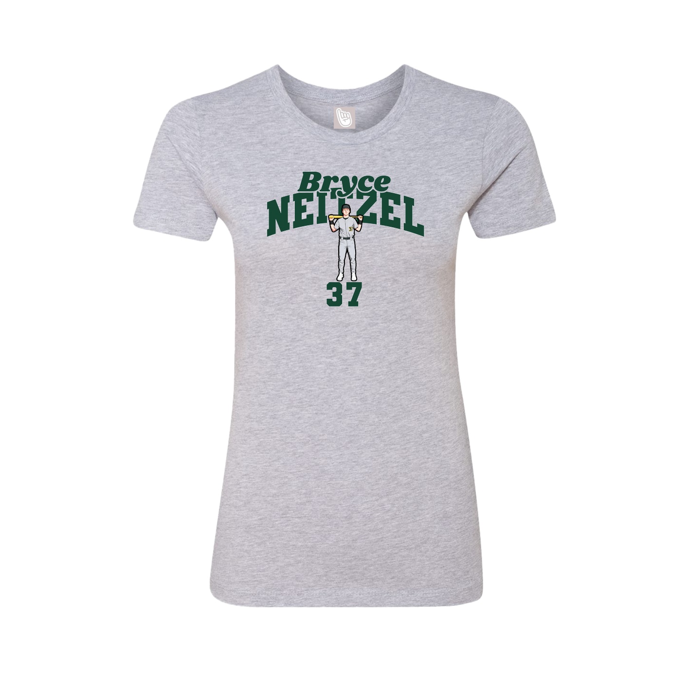Fitted Women's Tee — Signature Arch in Grey