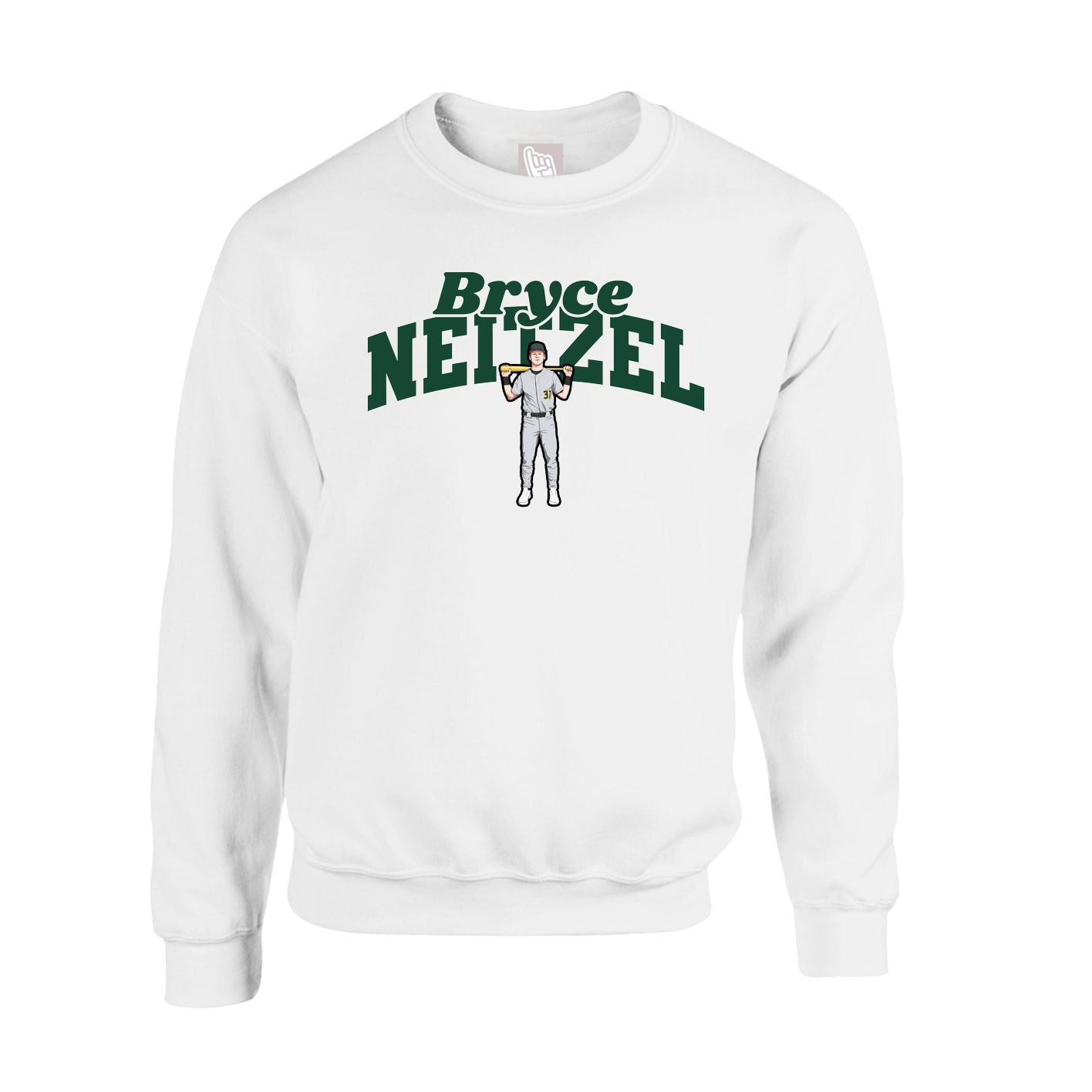 Fleece Crew — Signature Arch in White