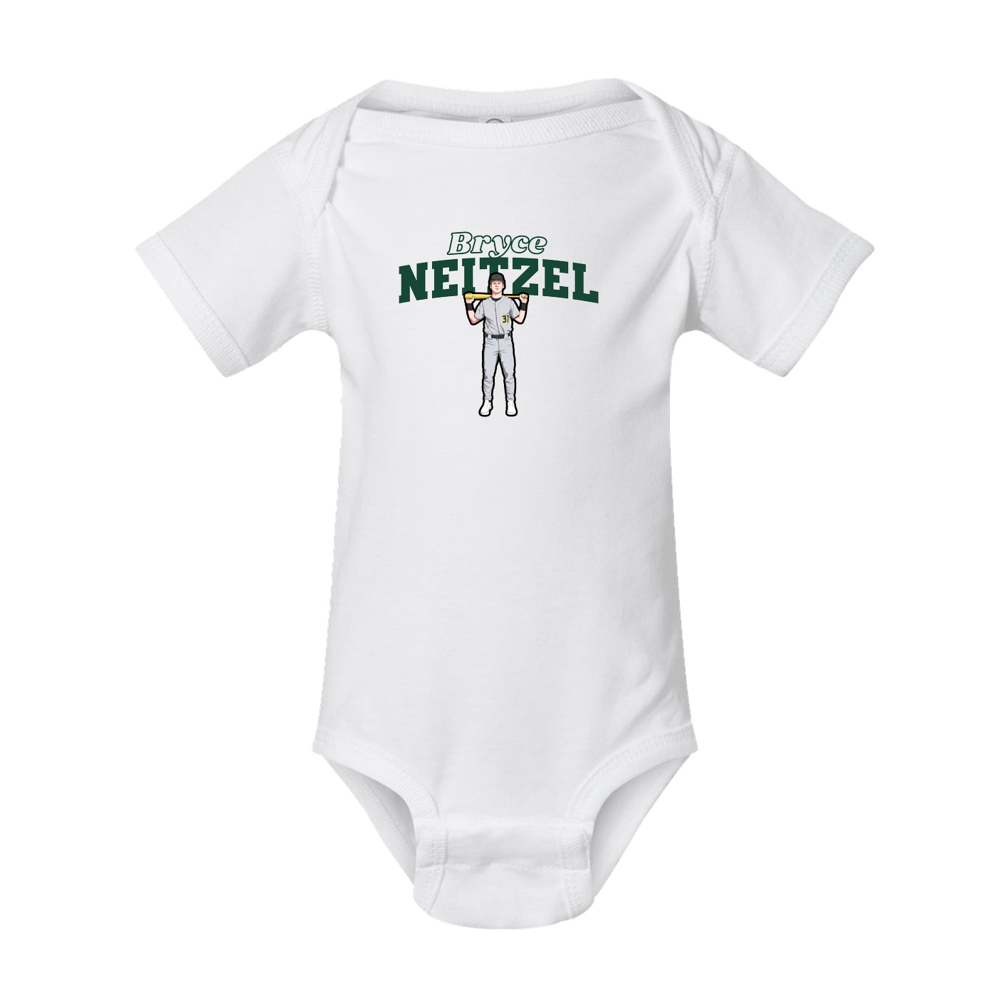 Baby Onesie — Name Arch in White