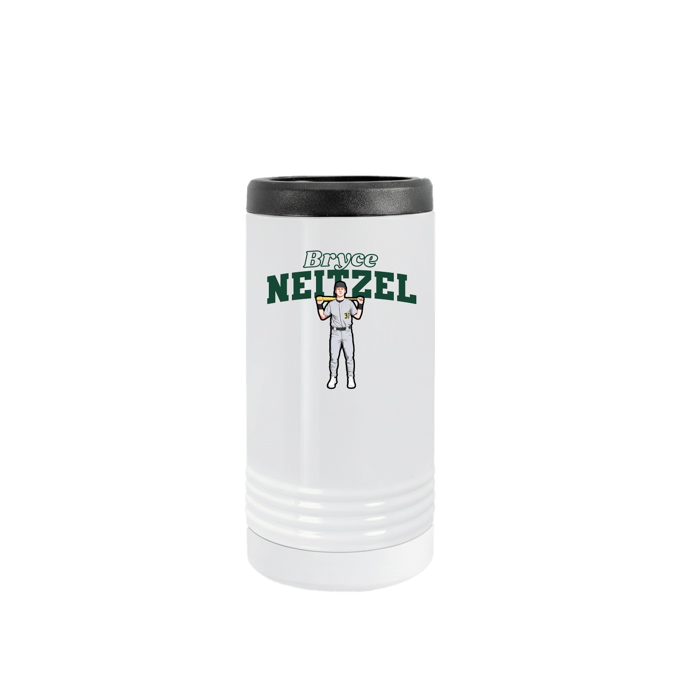 Slim Beverage Holder — Name Arch in White