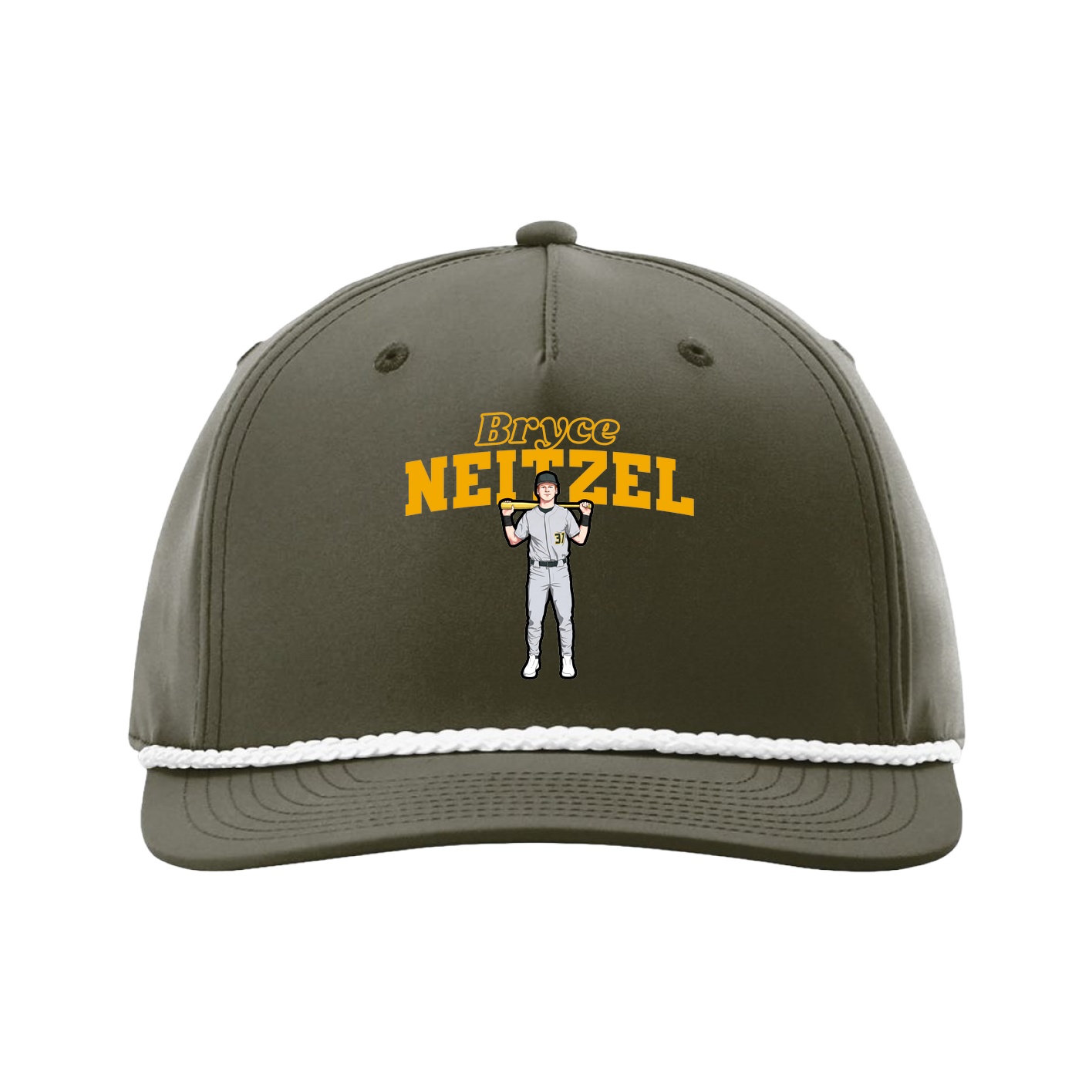 Five-Panel Classic Rope Cap — Name Arch in Green