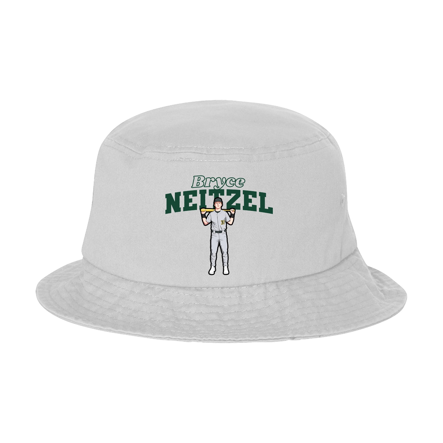 Bucket Cap — Name Arch in White