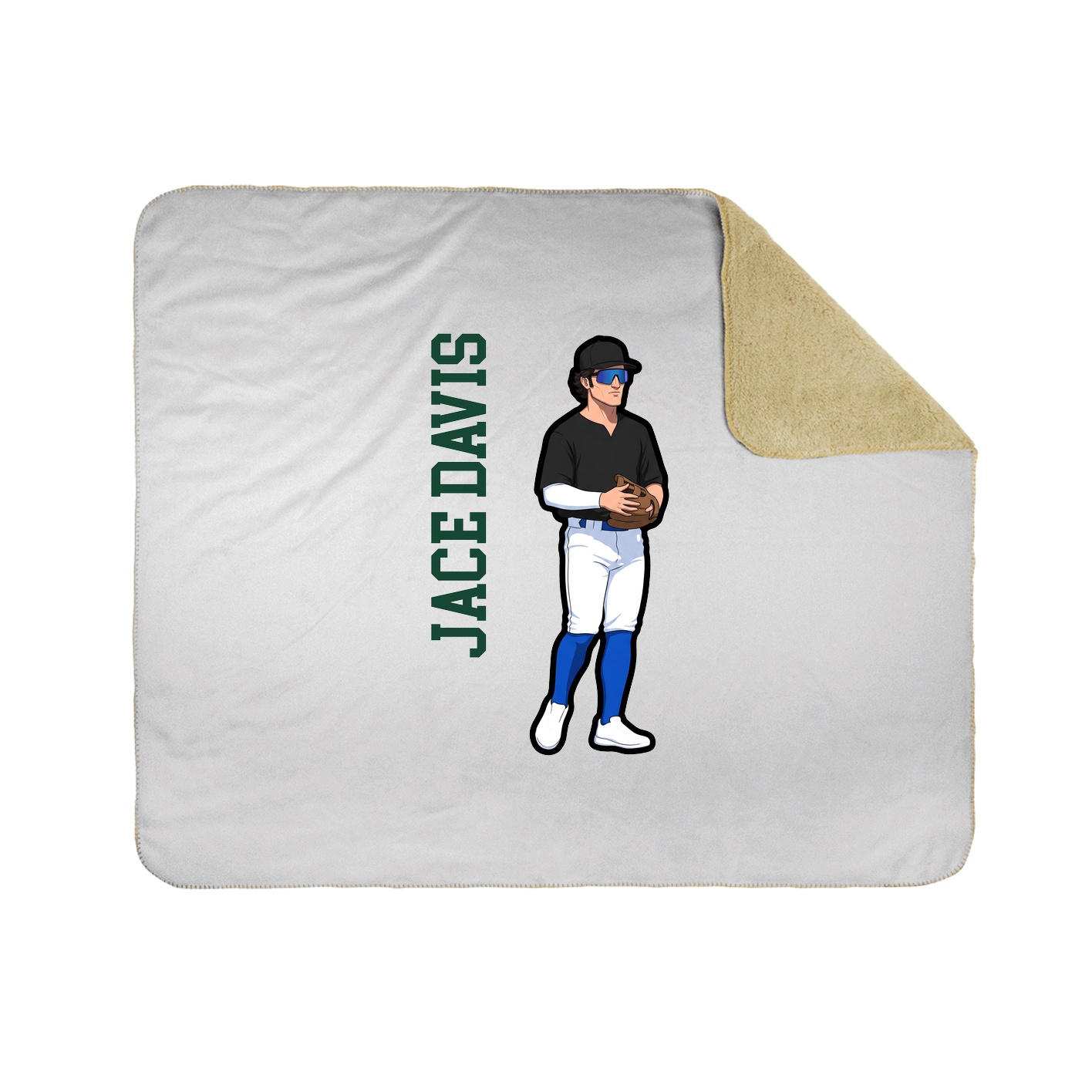 Throw Blanket — Name Vertical in White