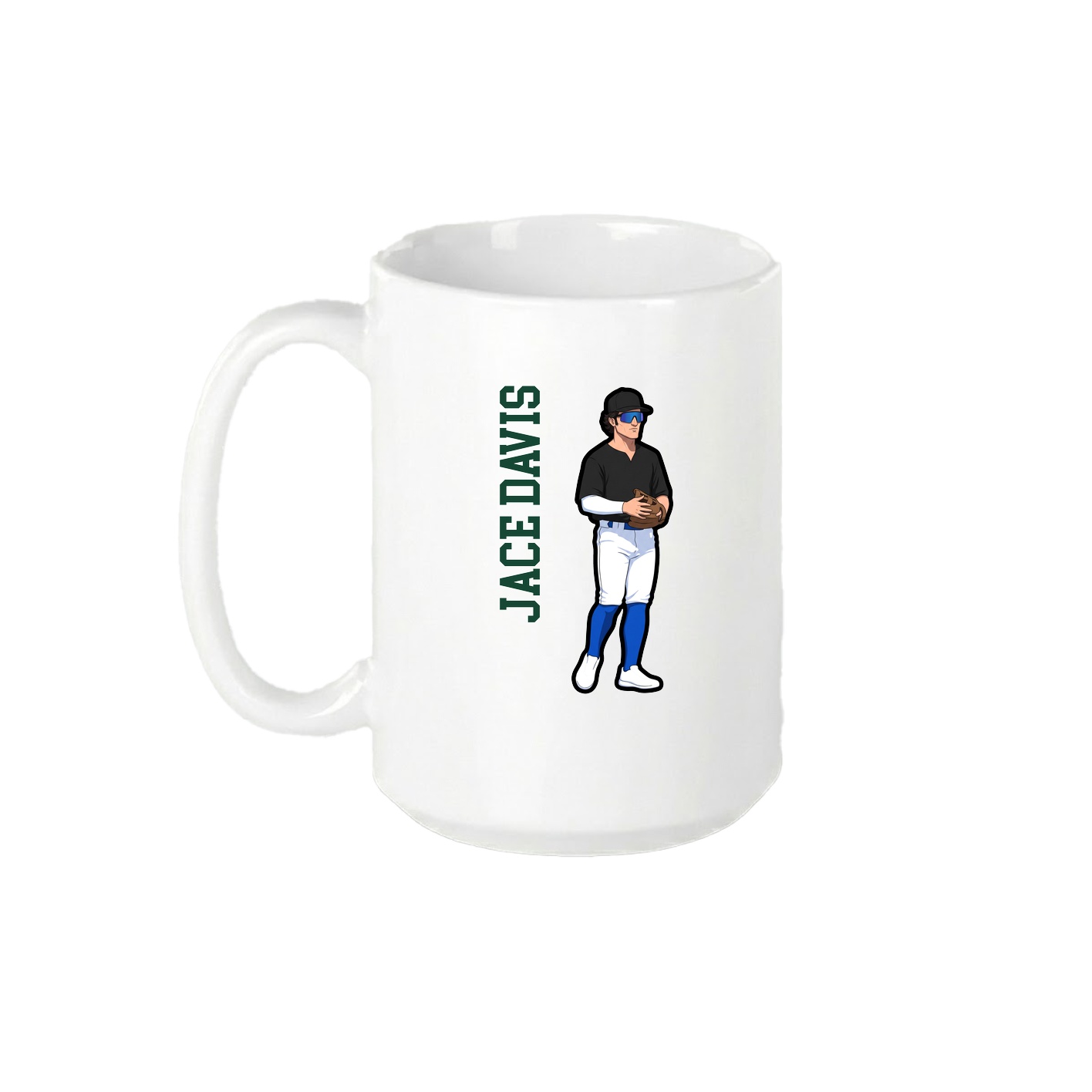 15oz Coffee Mug — Name Vertical in White