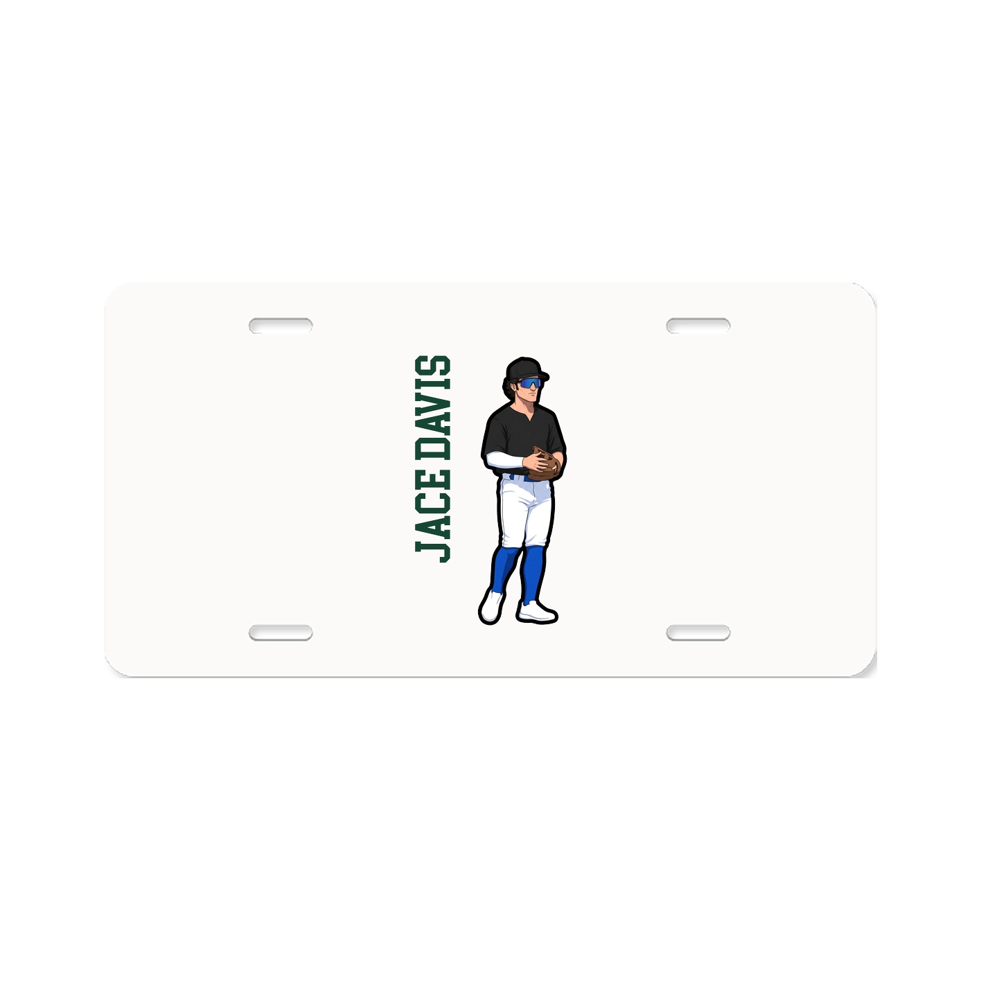 License Plate — Name Vertical in Classic