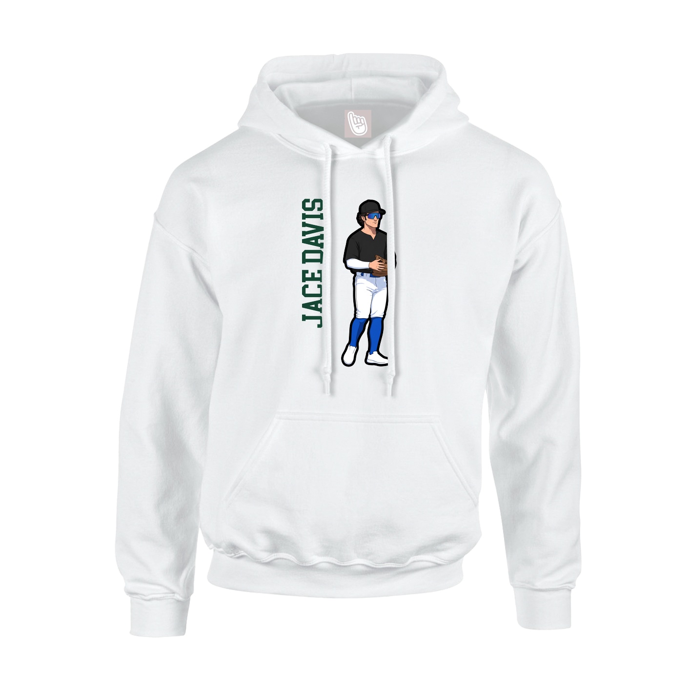 Hoodie — Name Vertical in White