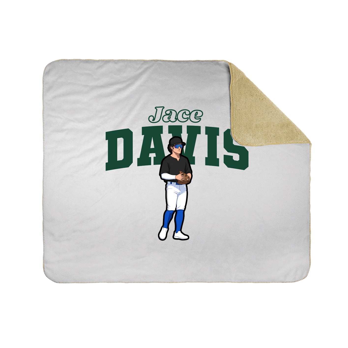 Throw Blanket — Name Arch in White