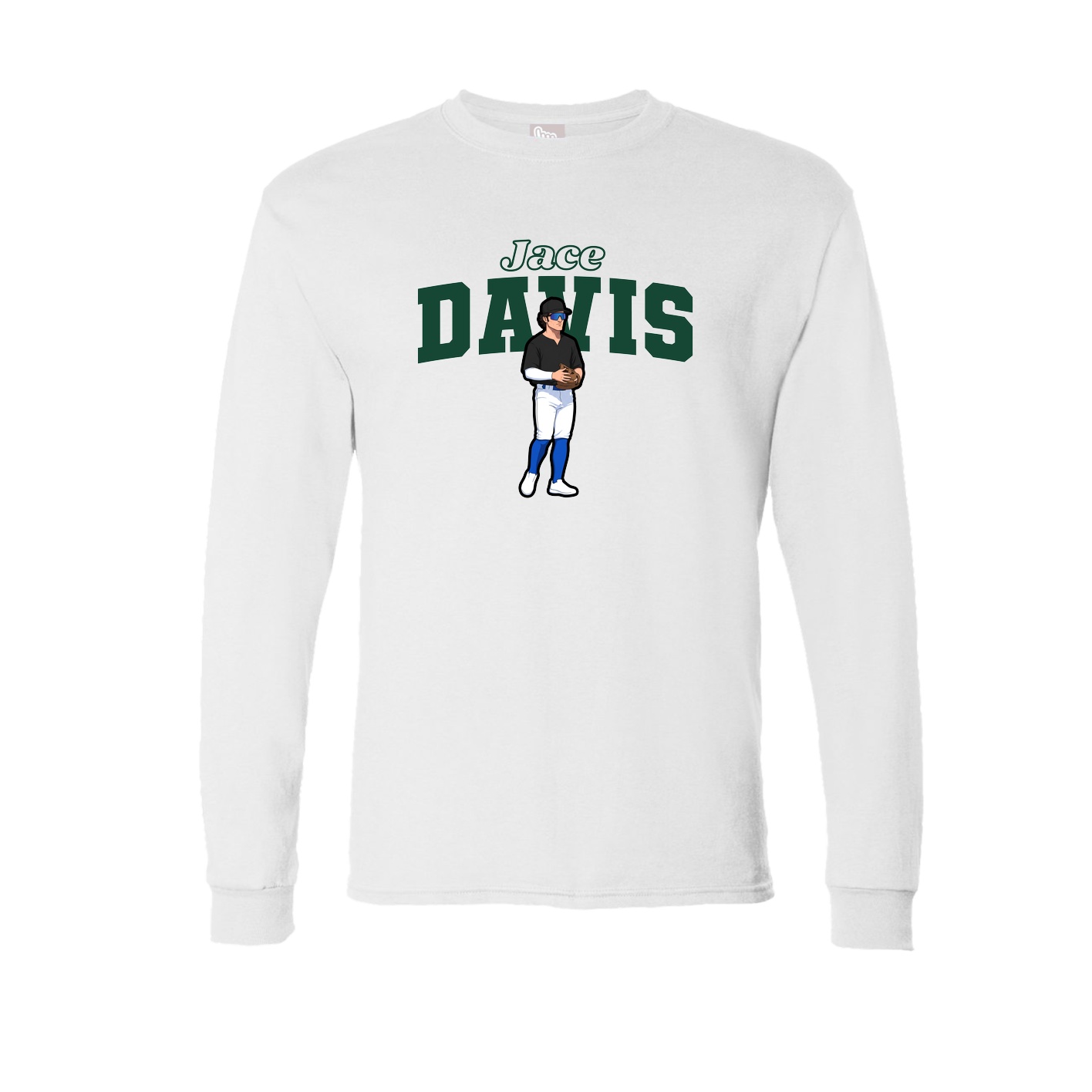 Long Sleeve Tee — Name Arch in White