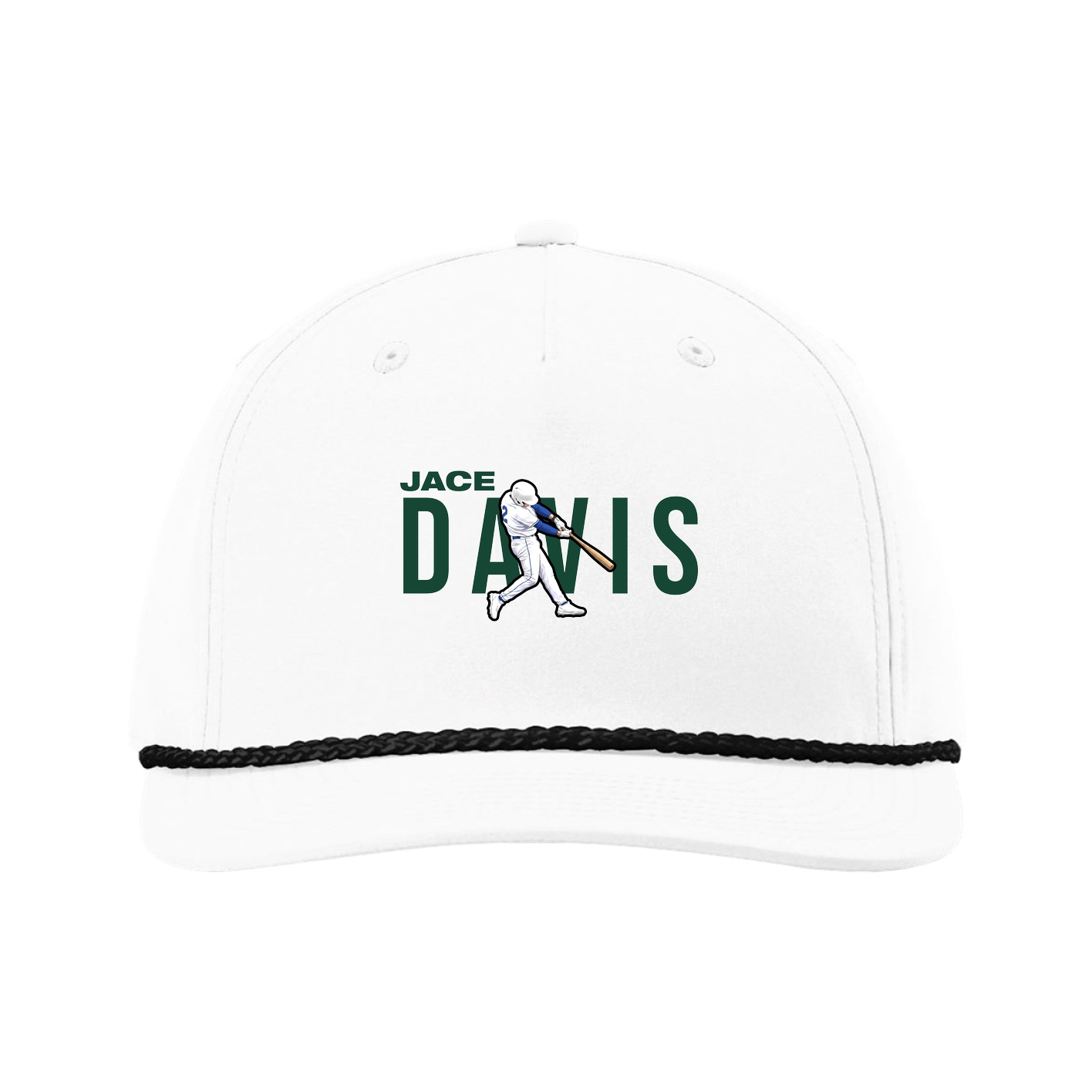 Five-Panel Classic Rope Cap — Player Name in White