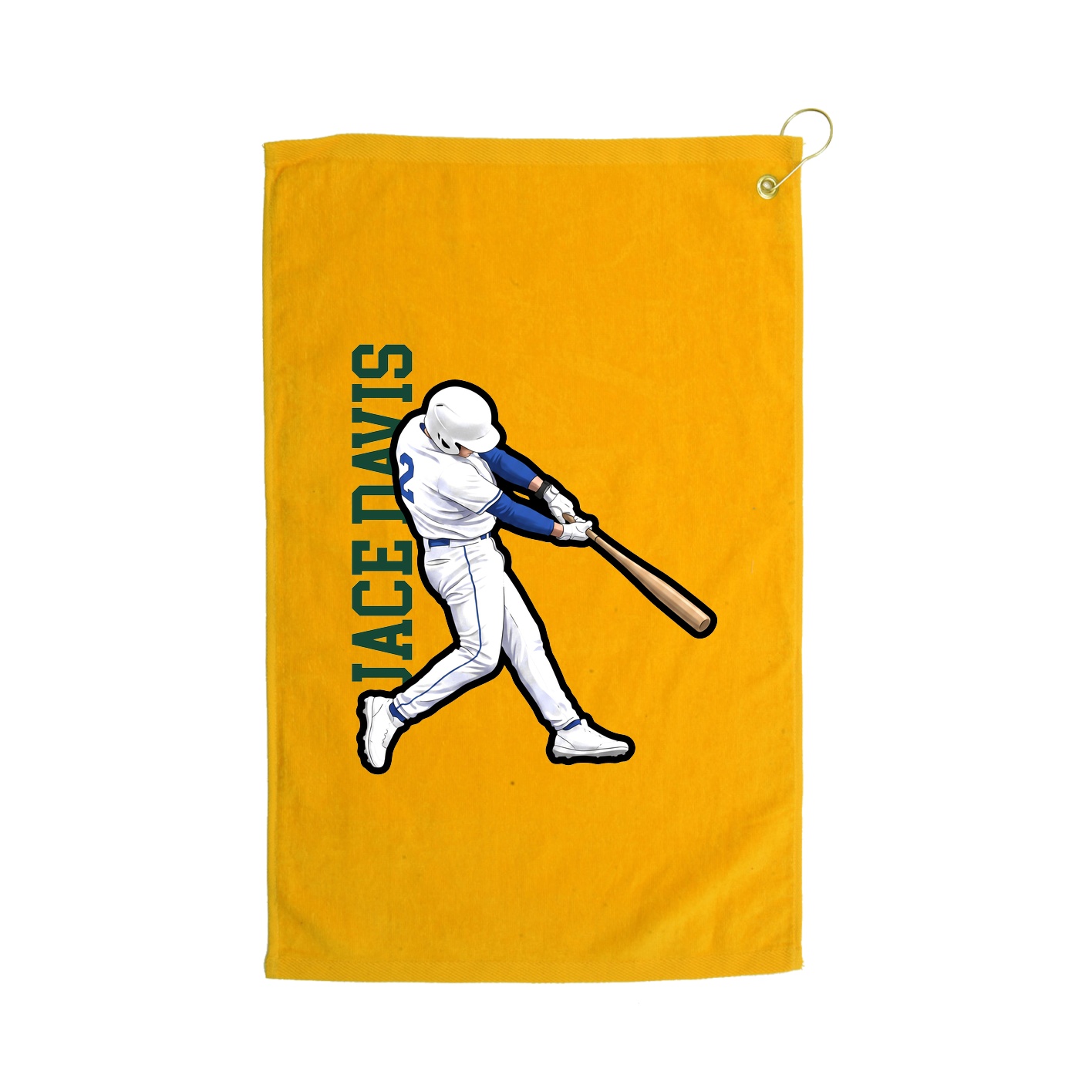 Golf Towel — Name Vertical in Gold