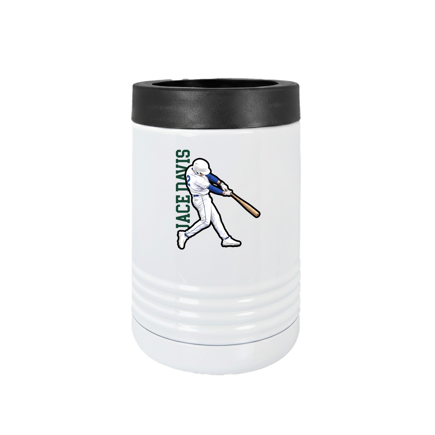 Beverage Holder — Name Vertical in White