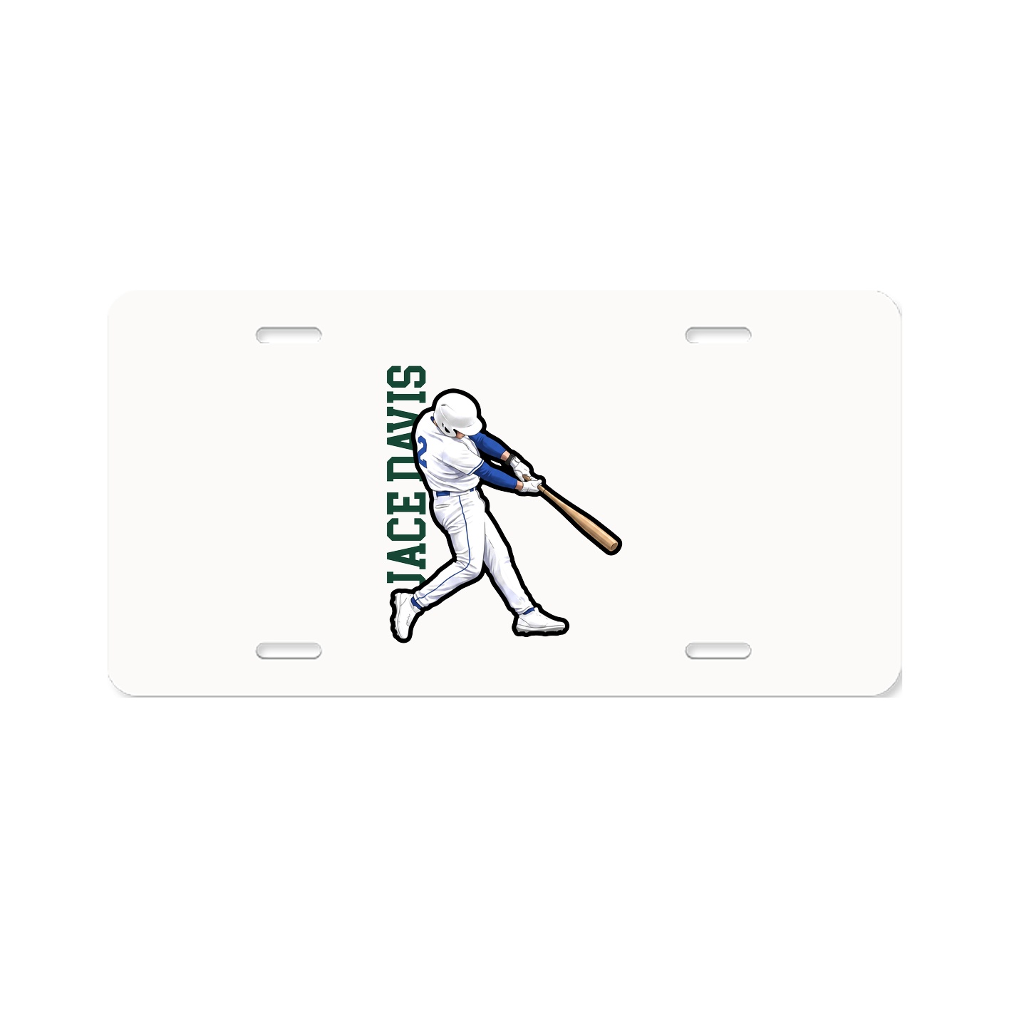 License Plate — Name Vertical in Classic
