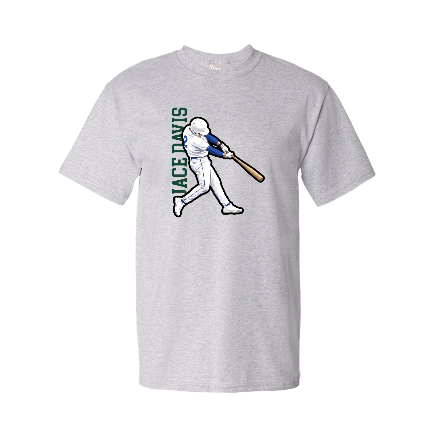Tee — Name Vertical in Grey