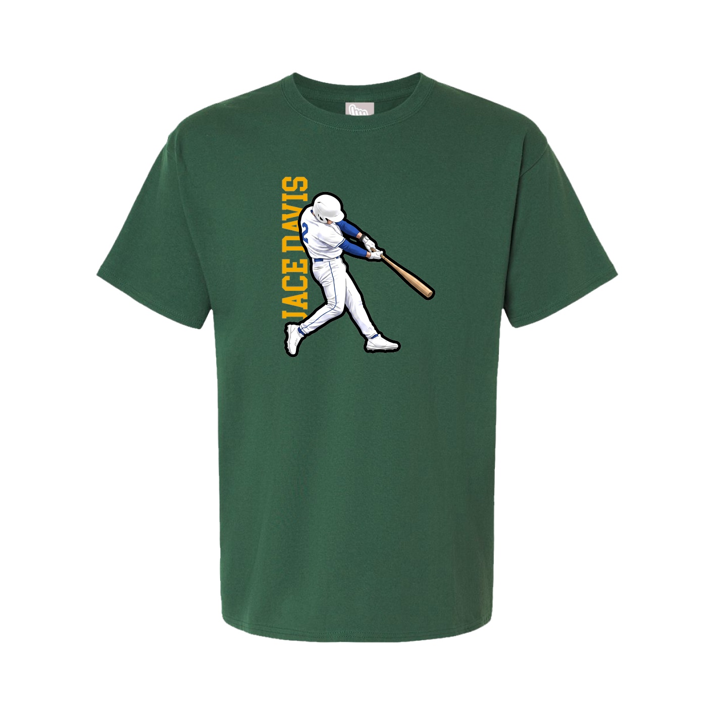Youth Tee — Name Vertical in Green