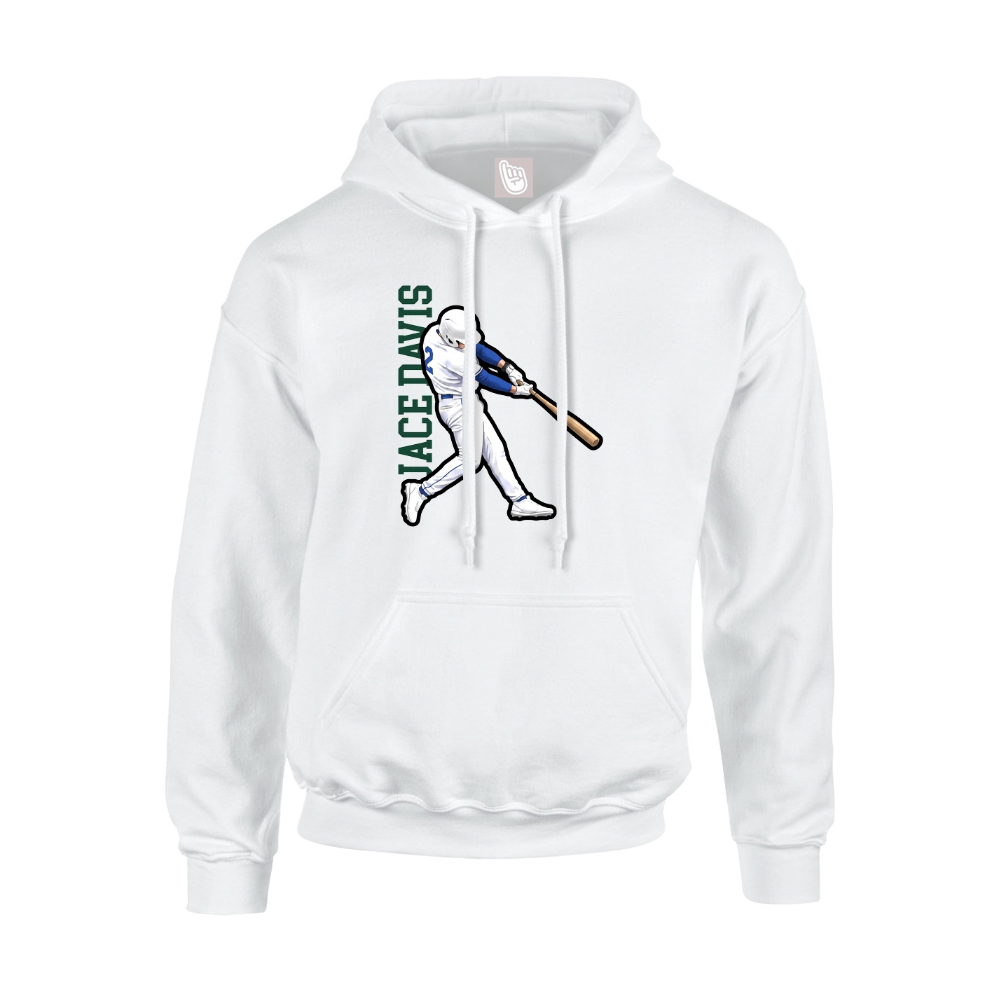 Hoodie — Name Vertical in White