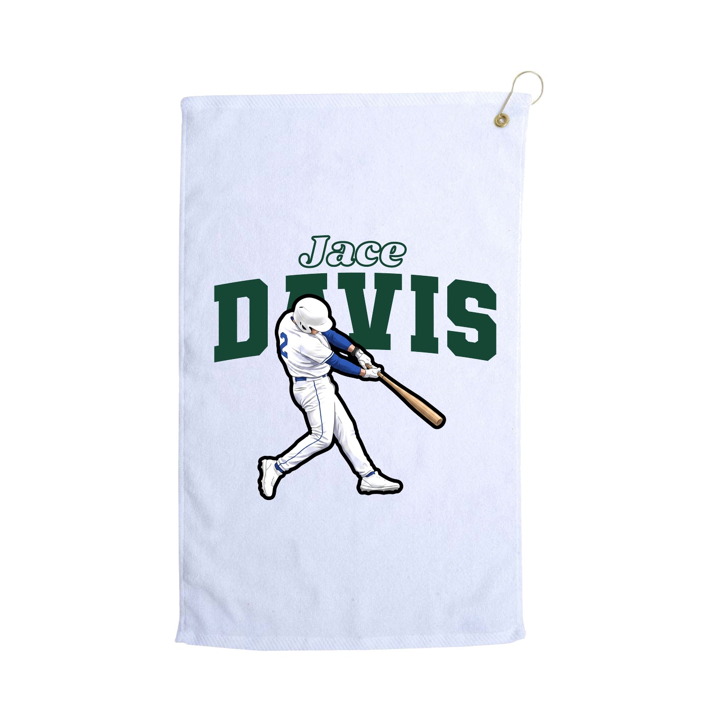 Golf Towel — Name Arch in White