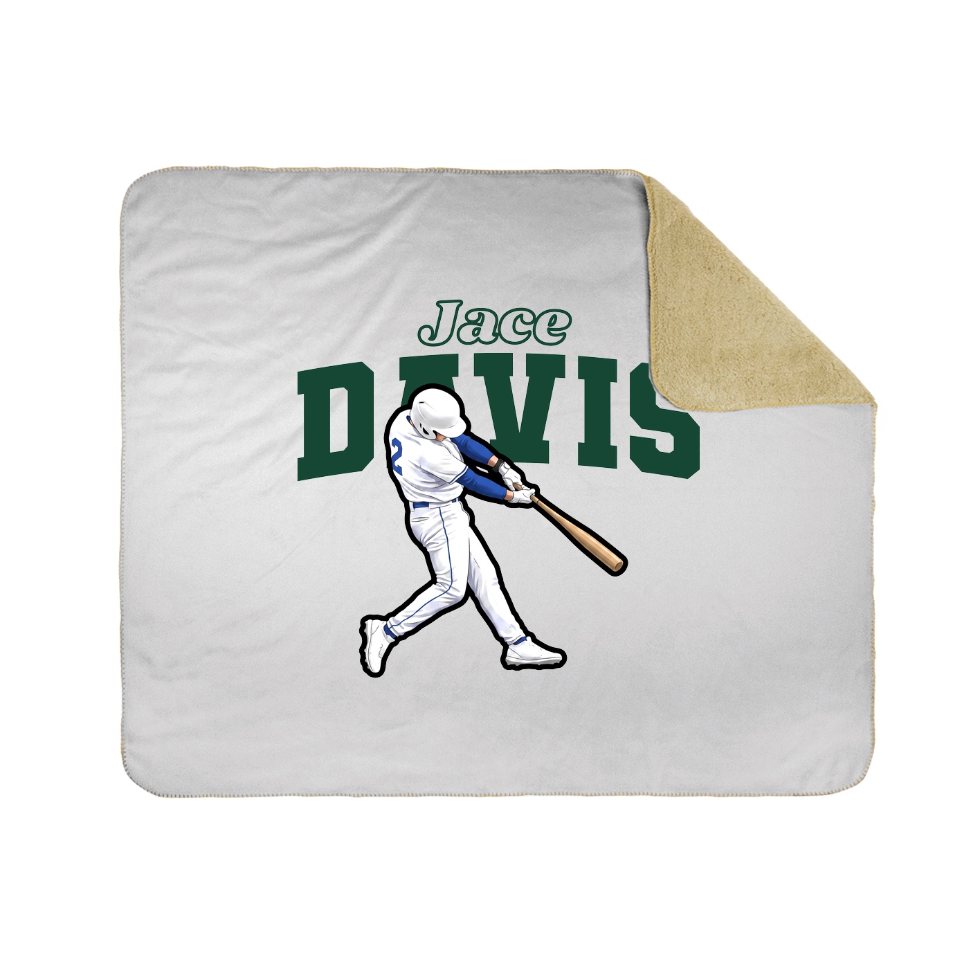 Throw Blanket — Name Arch in White