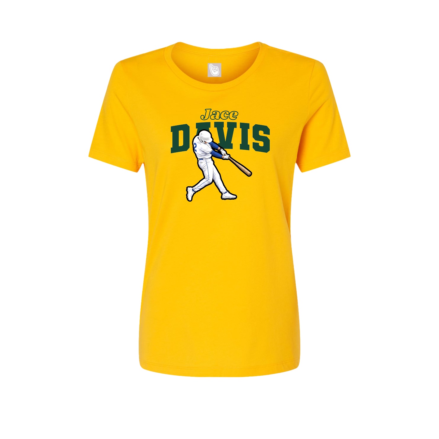 Fitted Women's Tee — Name Arch in Gold
