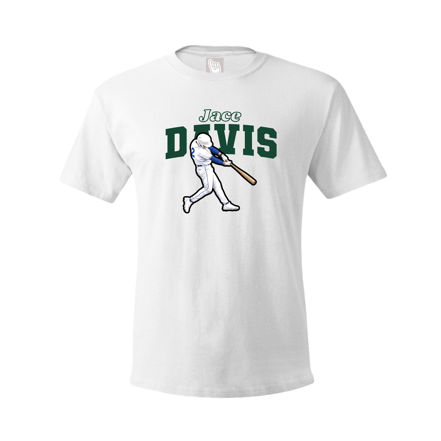 Youth Tee — Name Arch in White