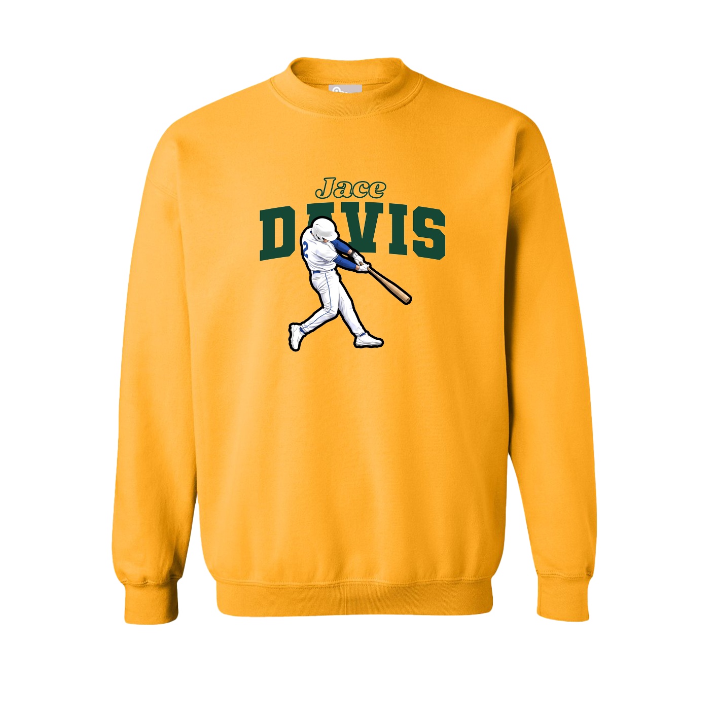 Fleece Crew — Name Arch in Gold