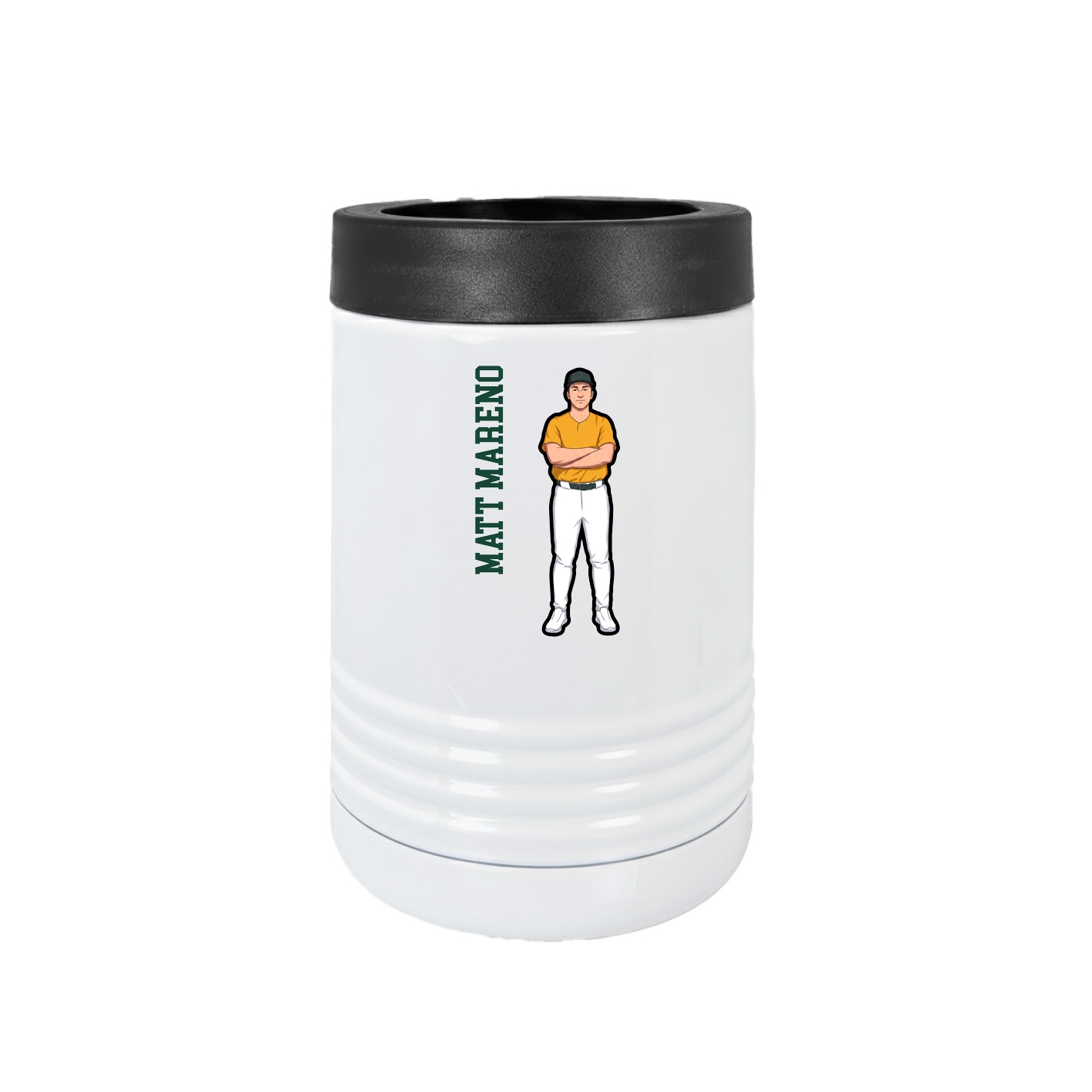 Beverage Holder — Name Vertical in White